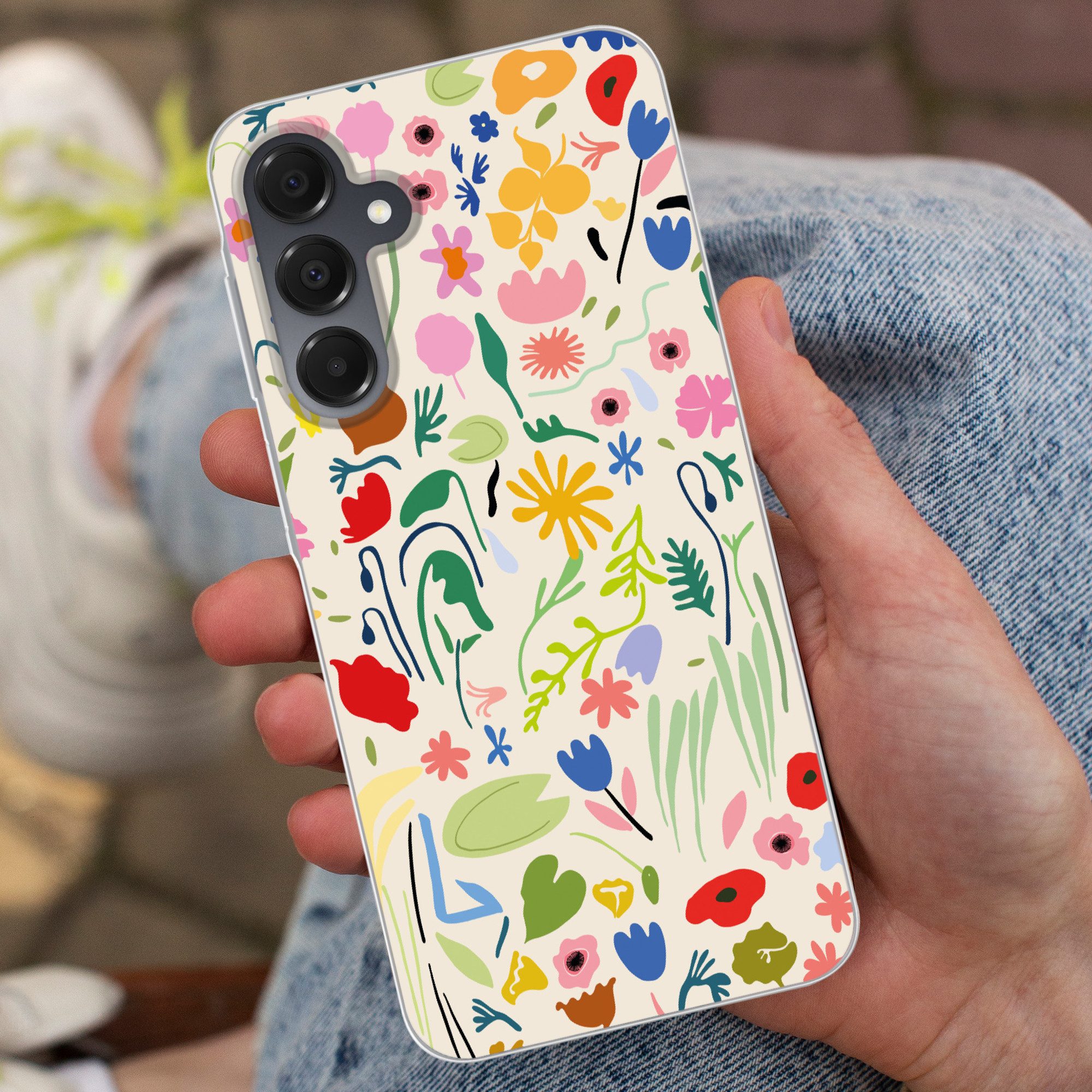 MuchoWow Handyhülle für Samsung Galaxy A16 5G Blumen - Muster - Pflanzen, Phone Case, Silikon, Schutzhülle Dünn