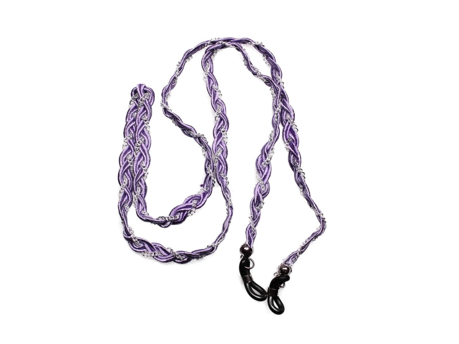 Brillenetui Brillenband Lila & Silber Nr. 57