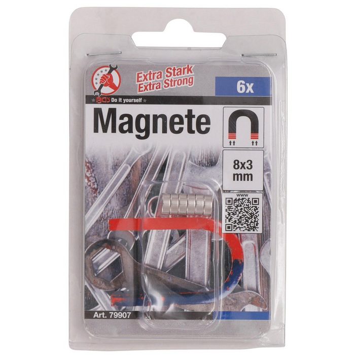 BGS technic Magnet Magnet-Satz extra stark Ø 8 mm 6-tlg. GB8969