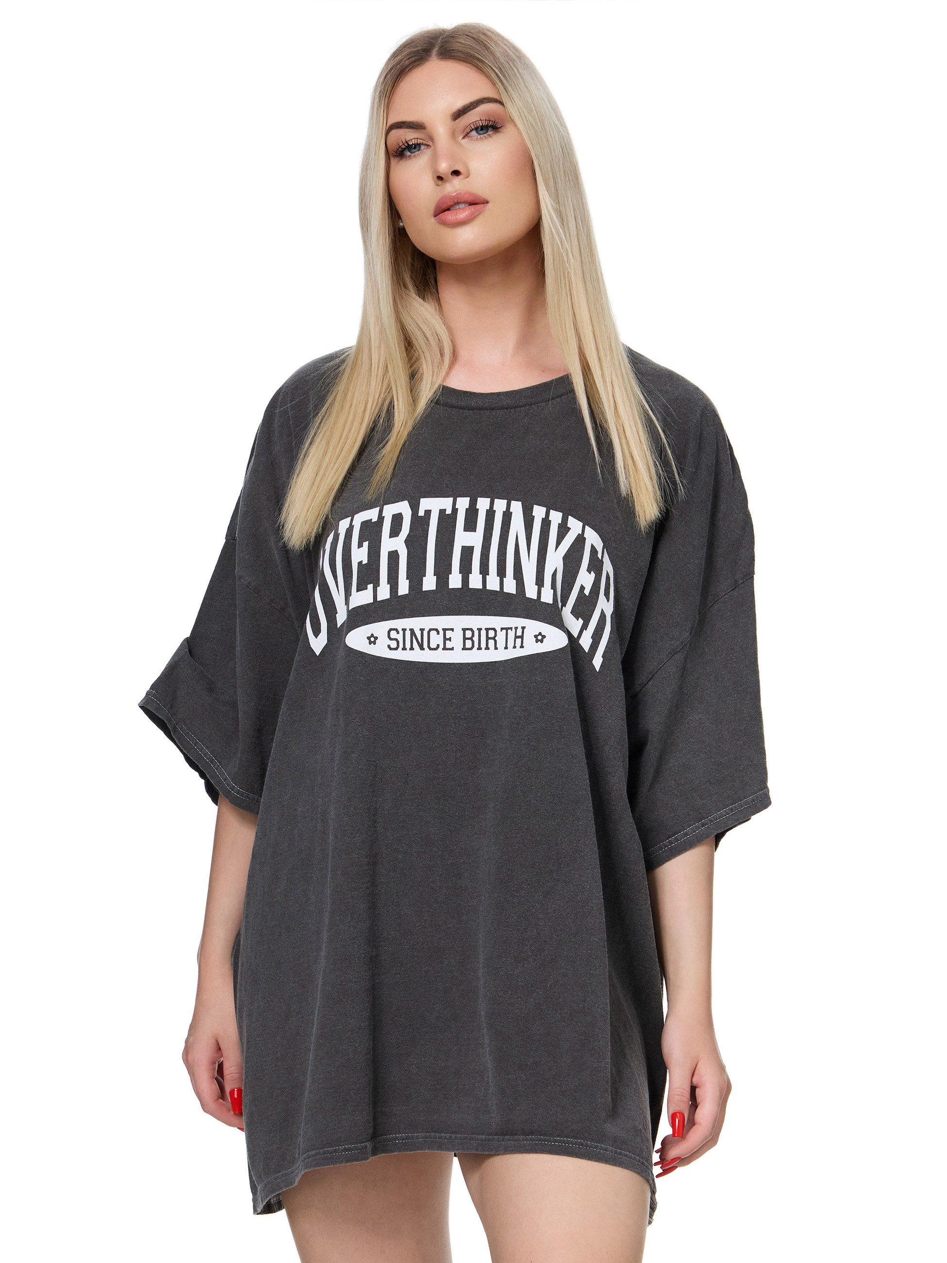 Worldclassca T-Shirt Worldclassca Oversized Print OVERTHINKER günstig online kaufen