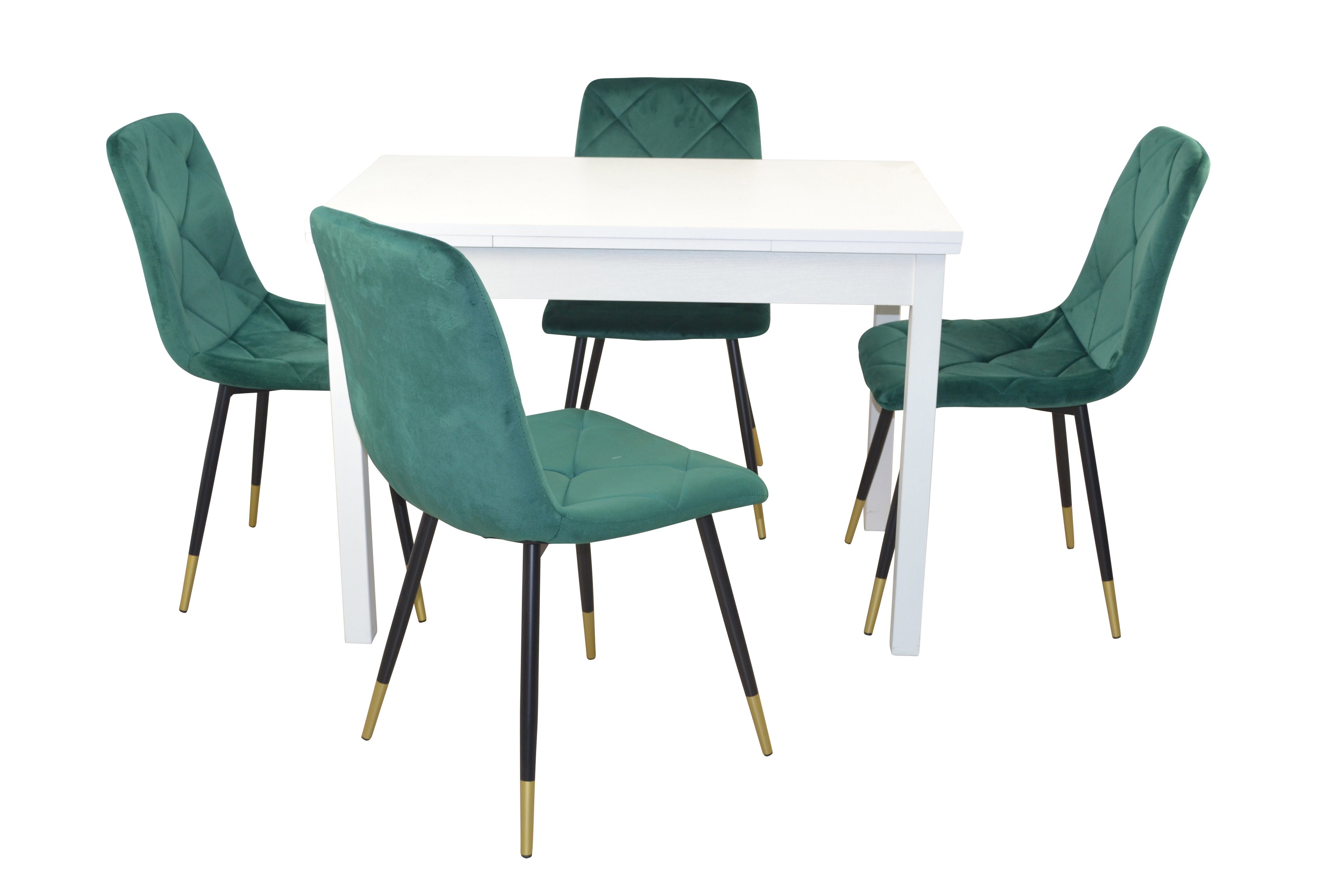 Set) moebel-direkt-online grün (Spar-Set, Esstisch bestehend Stühlen, aus 5teilige ausziehbar und 5tlg. Essgruppe Tischgruppe 4
