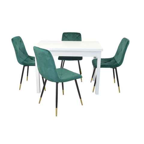 moebel-direkt-online Essgruppe 5teilige Tischgruppe bestehend aus Esstisch ausziehbar und 4 Stühlen, (Spar-Set, 5tlg. Set)