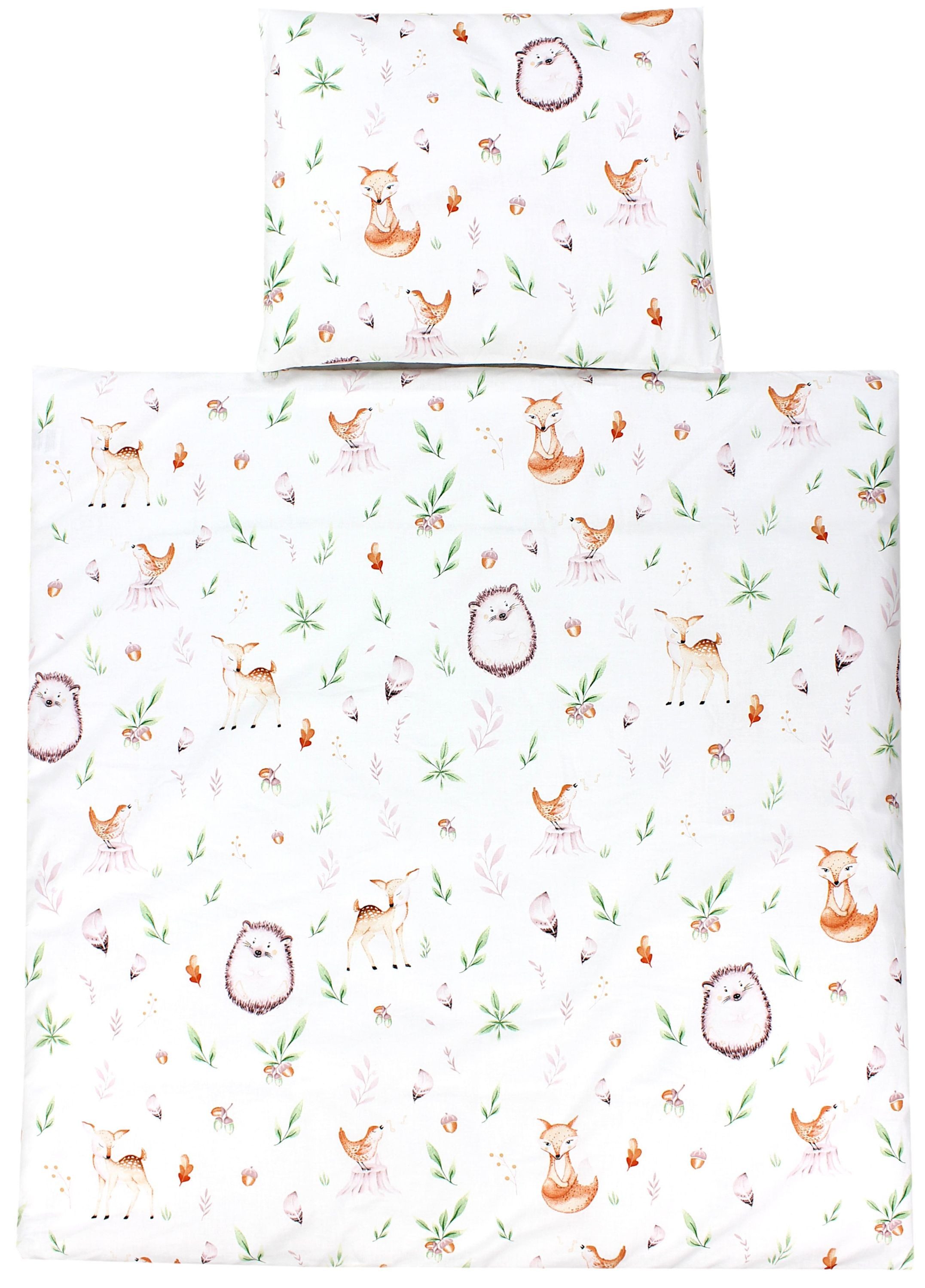 Babybettwäsche Baby Wiegenset 4-teilig Bettwäsche-Set: Bettdecke Bezug Kopfkissen
