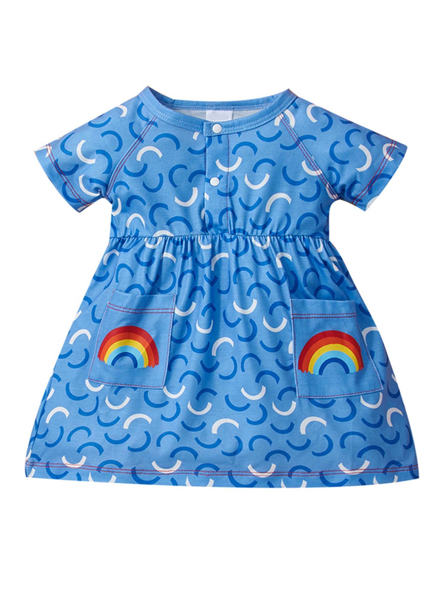 Kinder Mädchen (Gr. 50 - 92) LAPA A-Linien-Kleid LAPA Regenbogenkleid für Mädchen