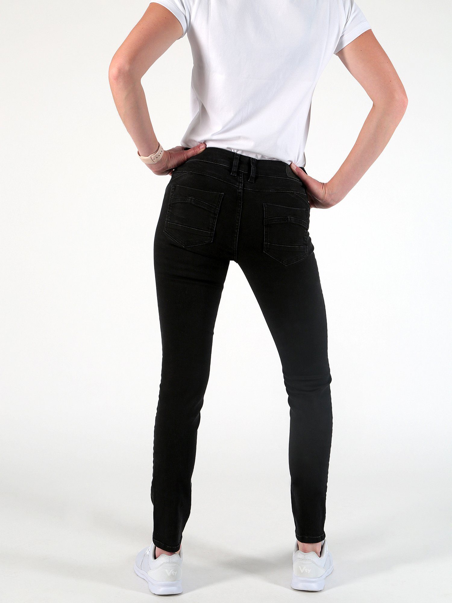 Skinny-fit-Jeans of Black Denim Denim Miracle