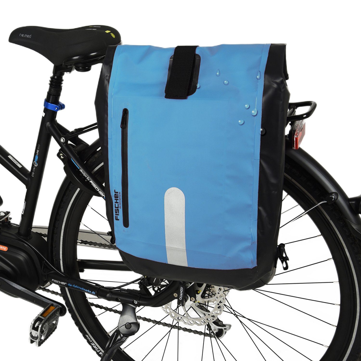 fischer Fahrradtasche »Gepäckträger-Tasche + Fahrrad-Rucksack«,  Wasserdicht, als Rucksack oder Fahrrad-Tasche verwenbar, Volumen 23L,  einfache Befestigung am Gepäckträger mit Haken, auch für E-Bike geeignet