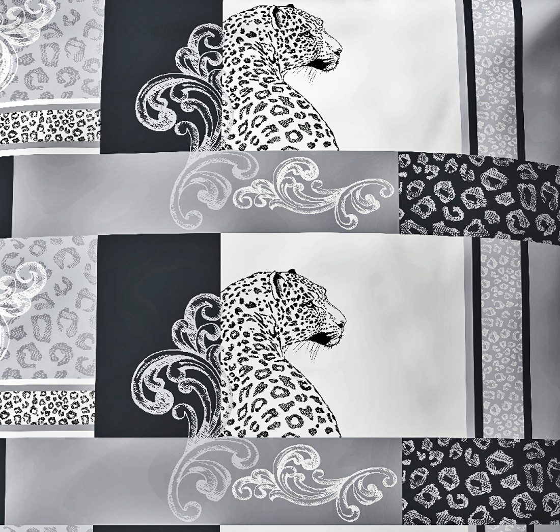 JACK Bettwäsche 135x200cm Leopard Schwarz Grau günstig online kaufen