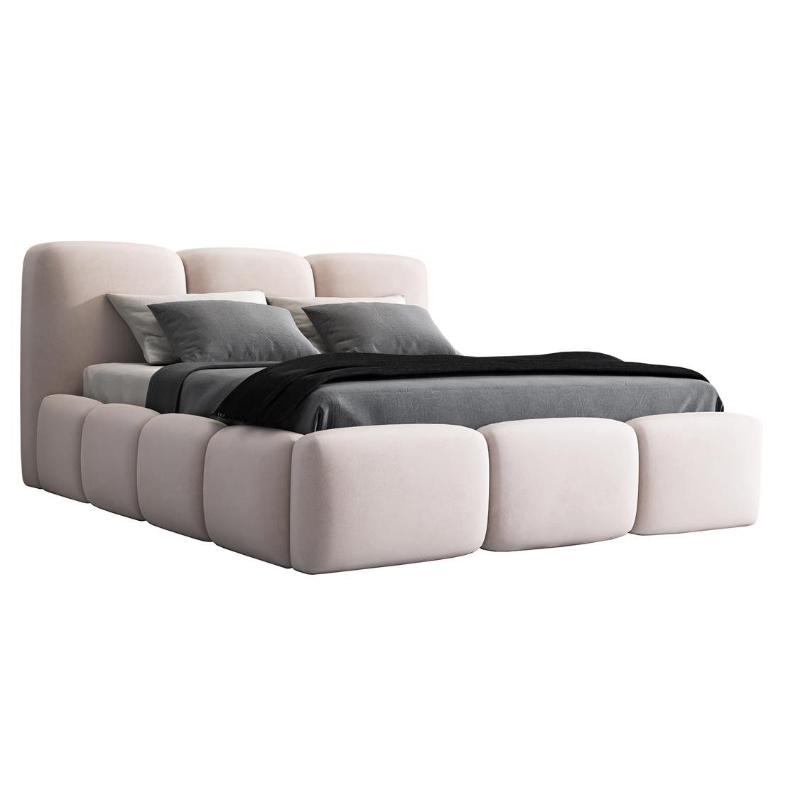 A&J MöbelLand GmbH Polsterbett STAR-OM mit Bettkasten und Lattenrost (Bett günstig online kaufen