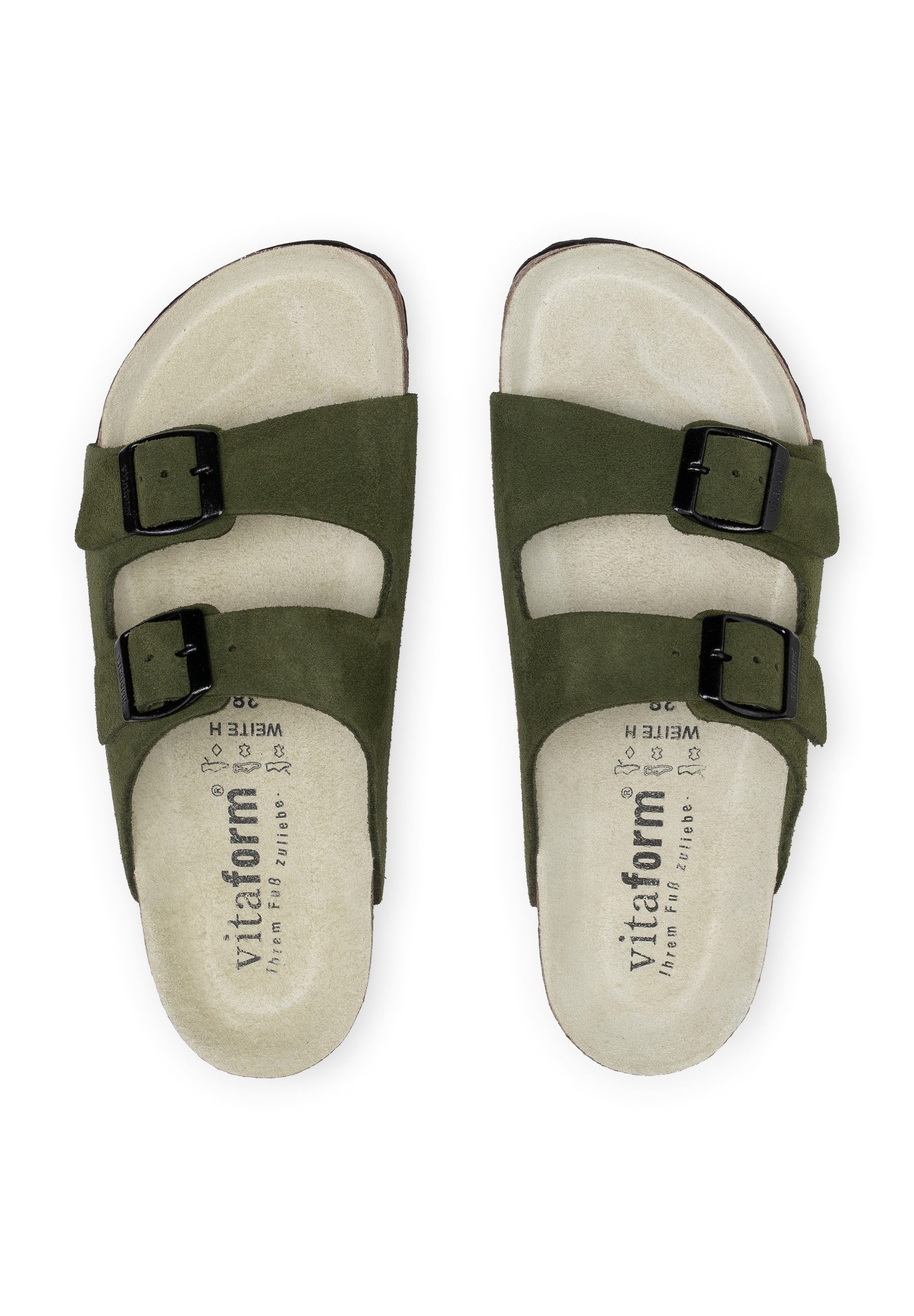 vitaform Unisex Pantoletten Veloursleder Pantolette