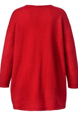 Angel of Style Strickpullover Pullover oversized Merry Christmas V-Ausschnitt