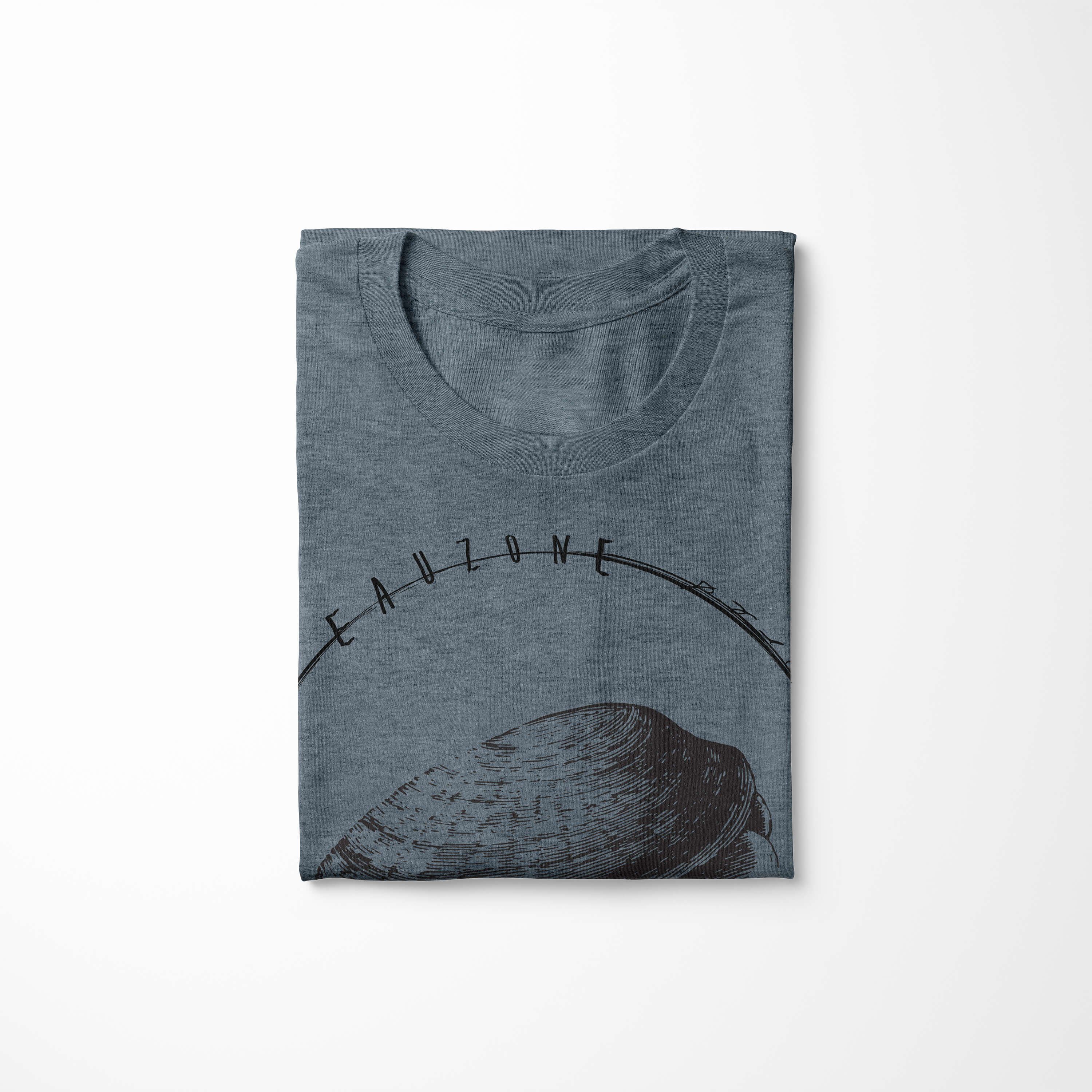 T-Shirt Sinus 065 Indigo und Fische feine Art / sportlicher Schnitt Tiefsee T-Shirt Sea Serie: Sea Struktur Creatures, -