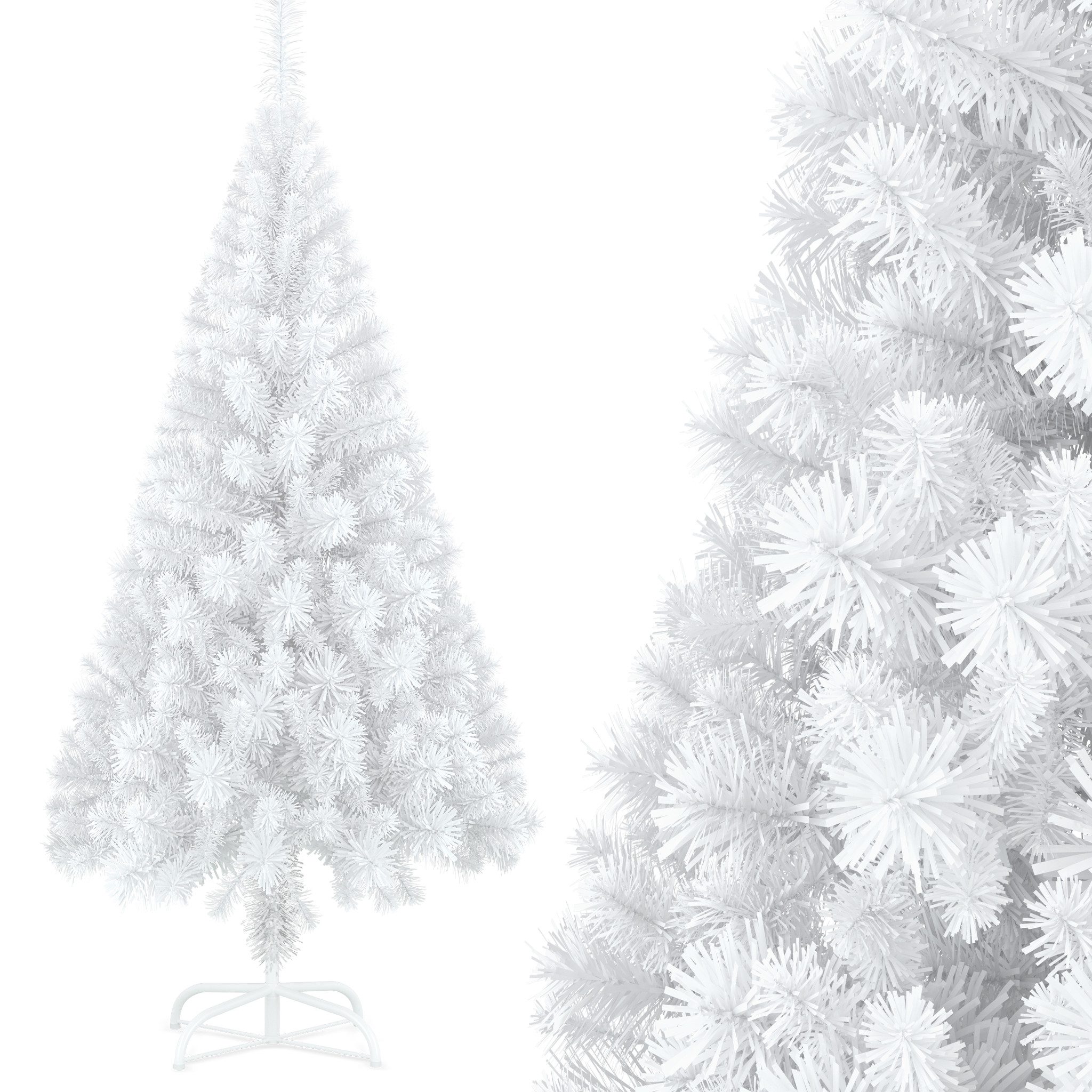 FIVMEN Künstlicher Weihnachtsbaum Weiß PVC mit Ständer, Weihnachtsdekoration