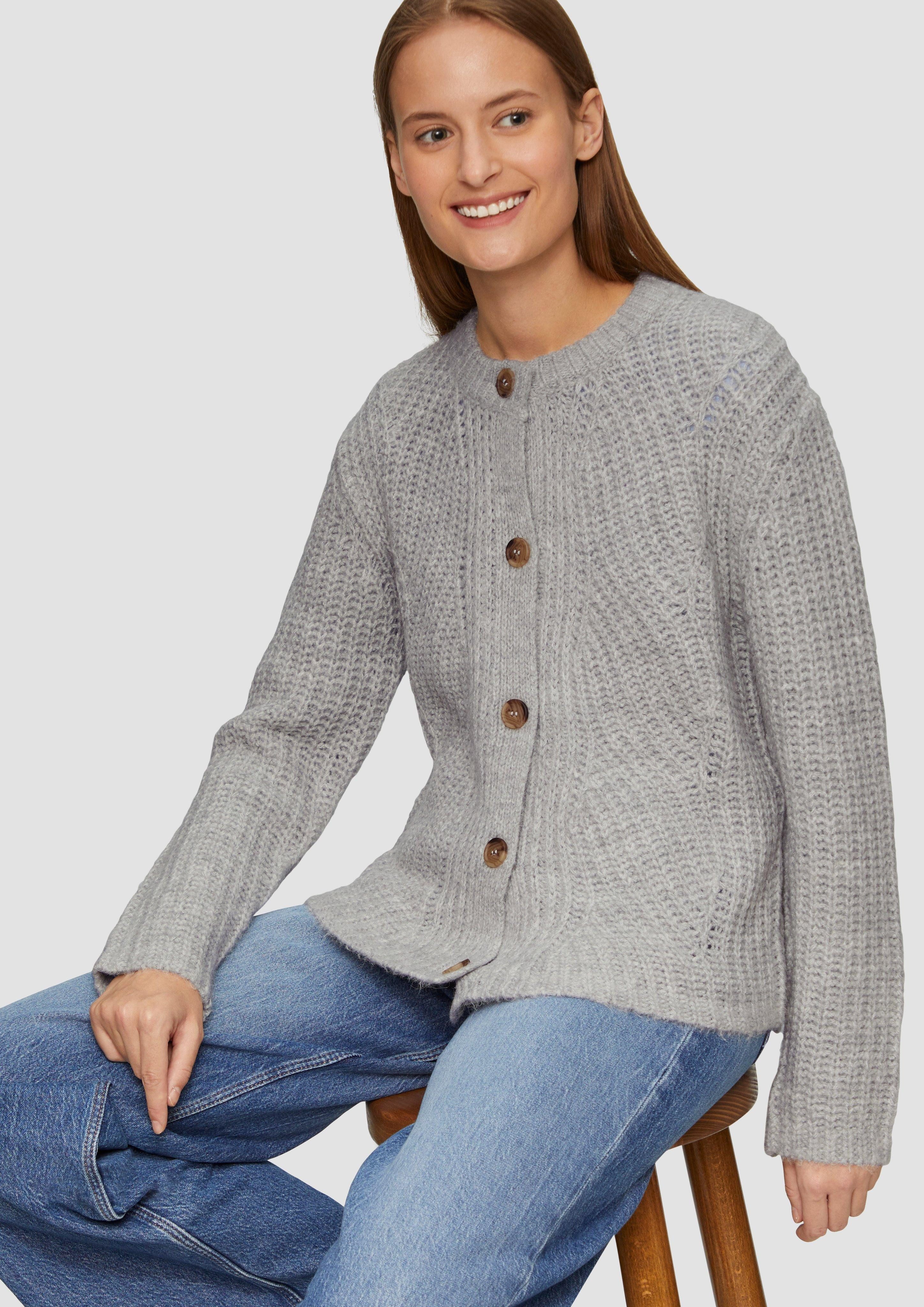 s.Oliver Strickjacke Weicher Strickcardigan aus Alpakamix günstig online kaufen