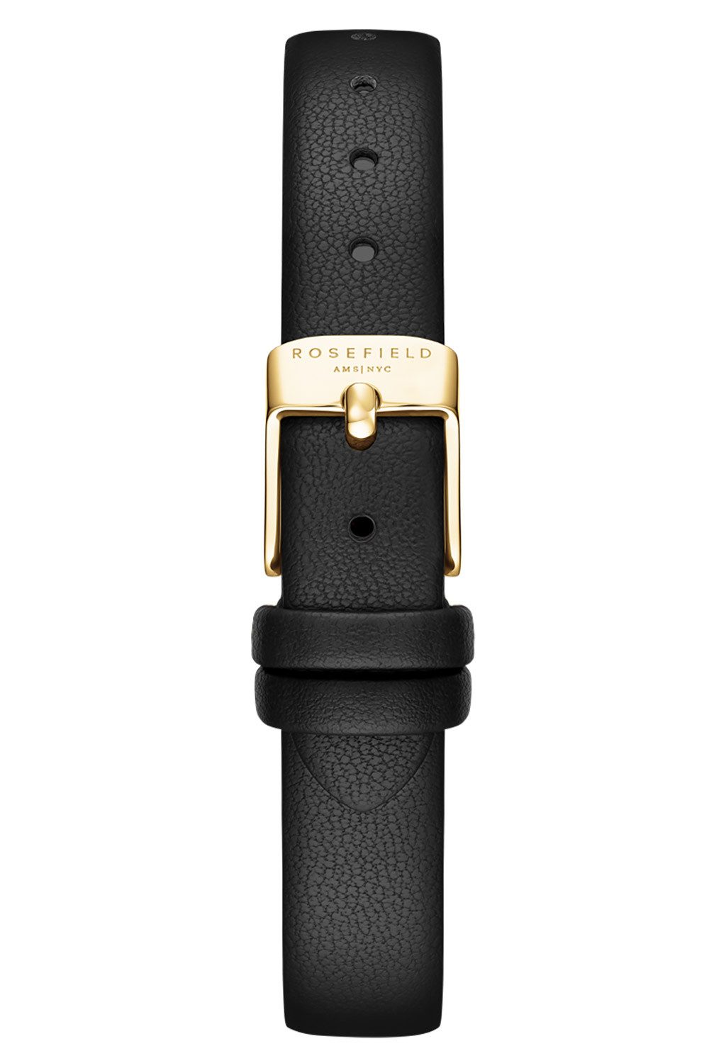ROSEFIELD Quarzuhr OVBGLG-OV18, Damenuhr Oval Schwarz/Goldfarben