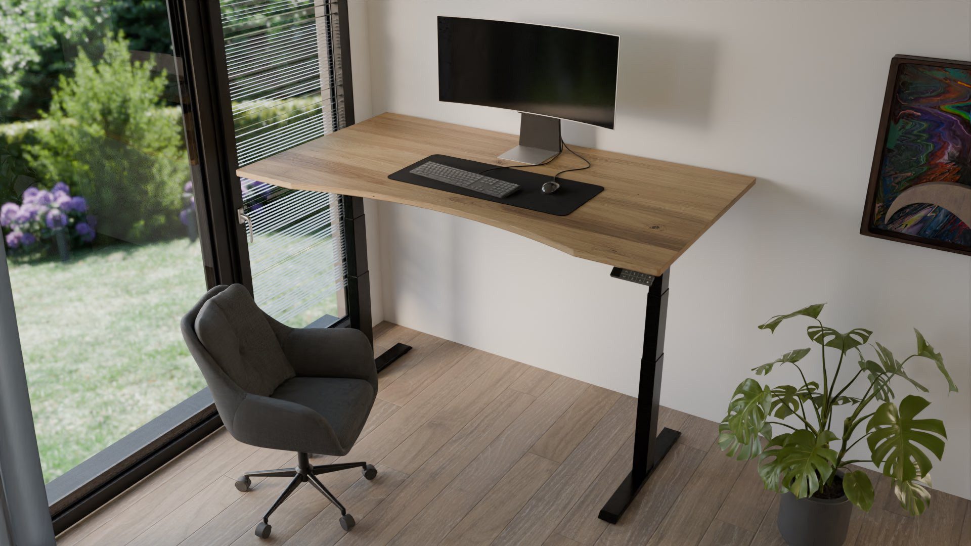 MeinMassivholz Schreibtisch elektrisch höhenverstellbar (1x Tischplatte, günstig online kaufen