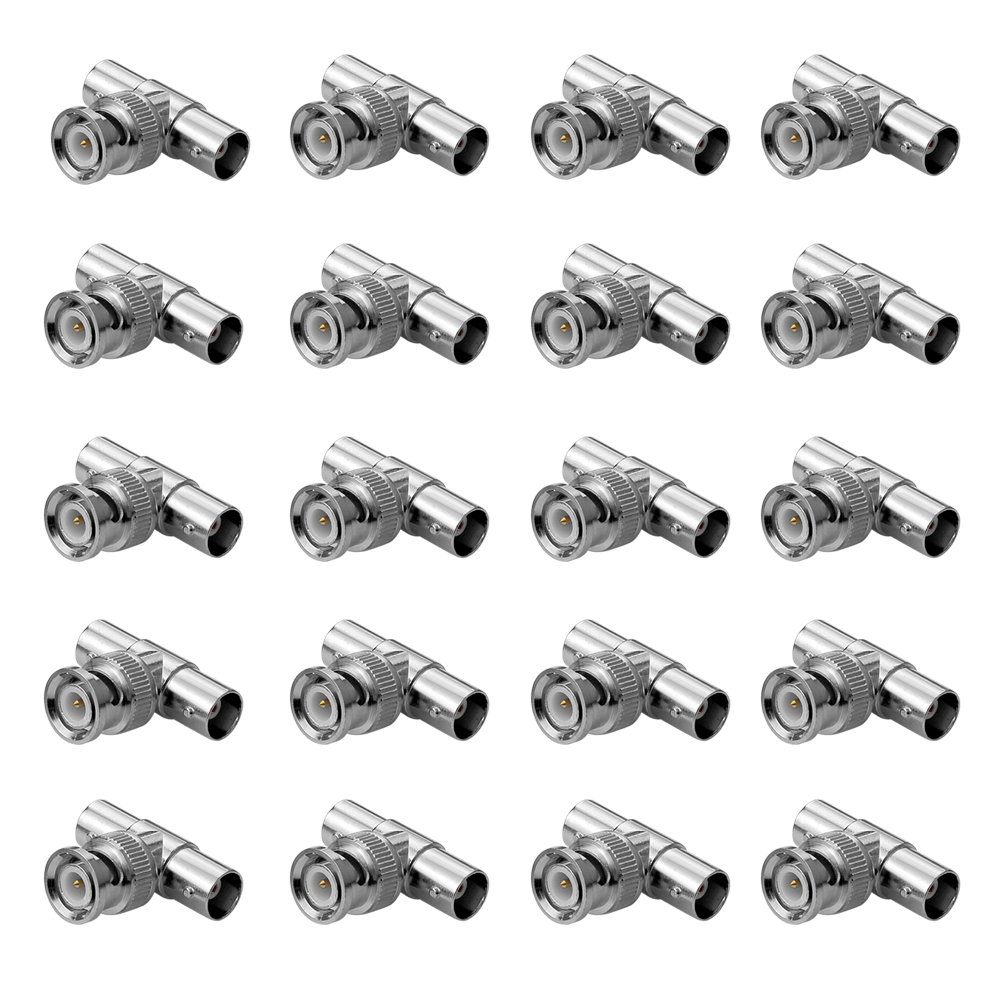 euroharry BNC-T-Stueck BNC-Stecker auf 2xBNC-Kupplung Y-Verteiler Stecker Adapter