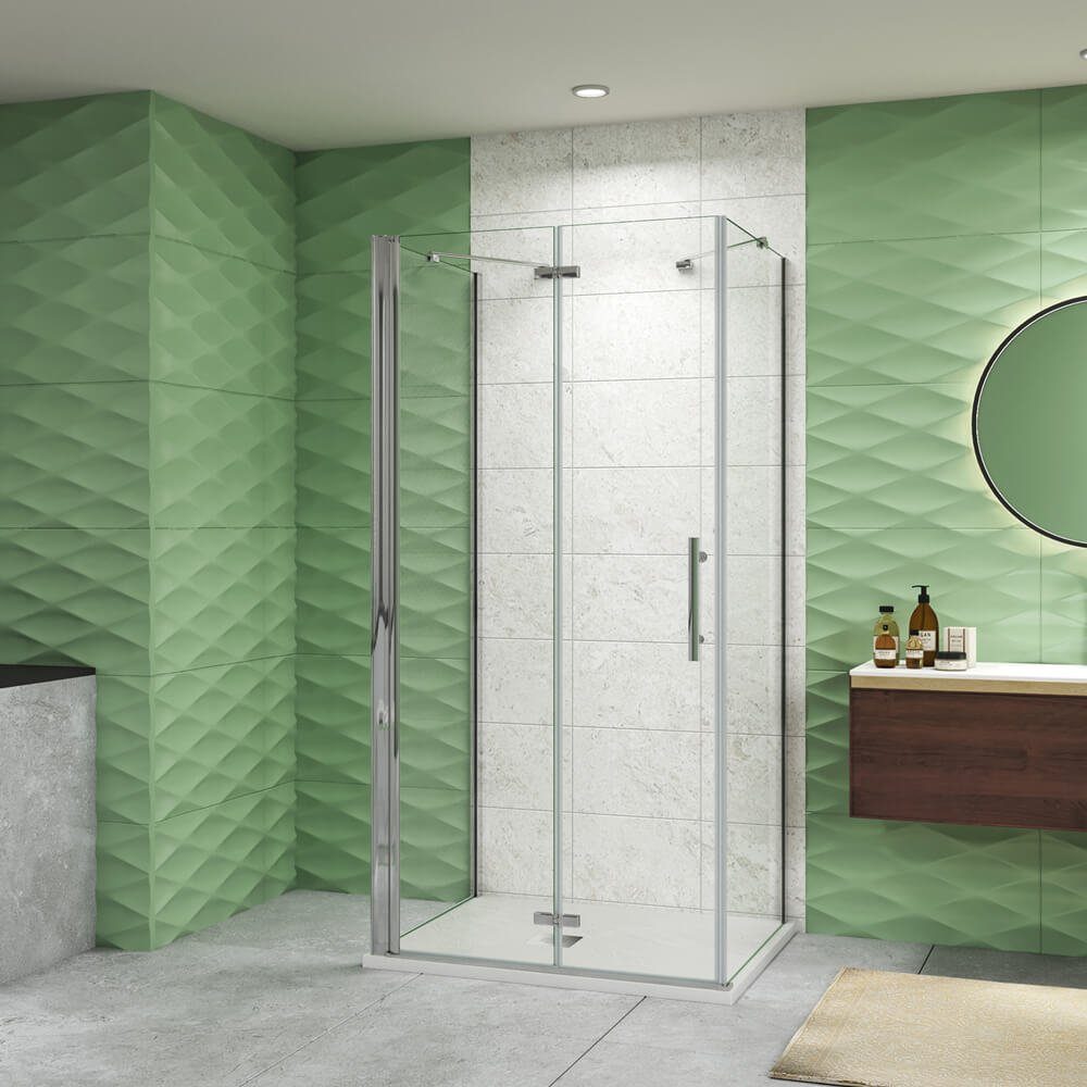 duschspa Komplettdusche 195cm ESG U-Form Duschkabine Falttür Scharniertür D günstig online kaufen