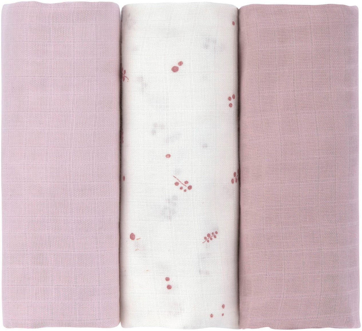 LÄSSIG Stoffwindeln Swaddle & Burp Blanket, L, Berries (Set, 3-St)