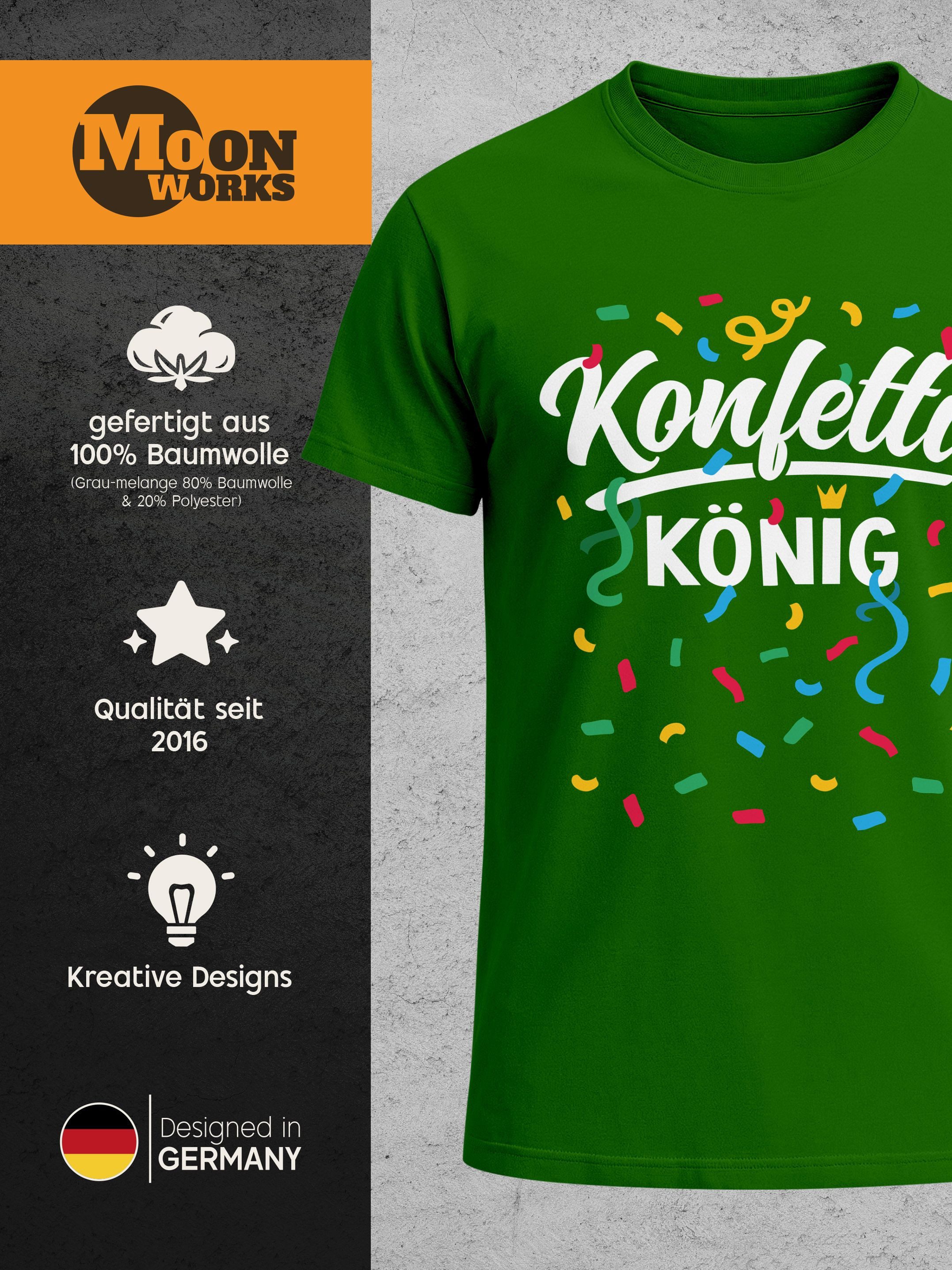 MoonWorks Print-Shirt Herren T-Shirt Konfettikönig Fasching Karneval Kostüm-Ersatz mit Print