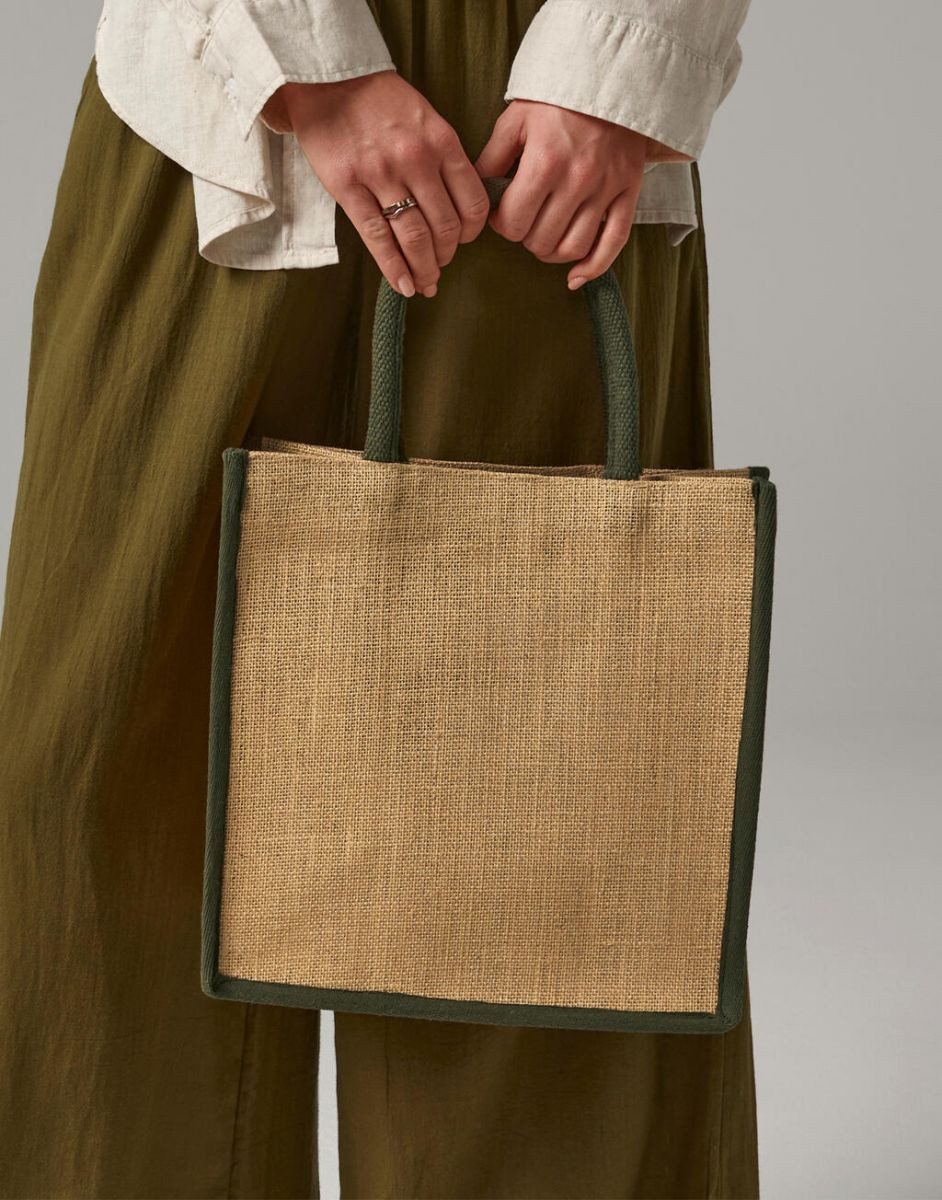 Westford Mill Einkaufsshopper Natural Starched Jute Midi Bag Einkaufstasche
