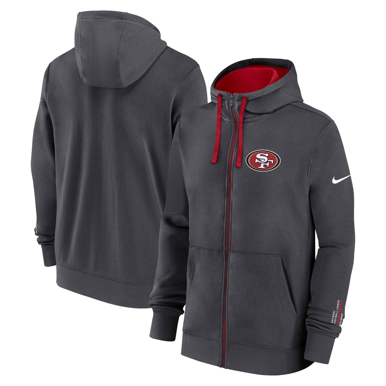Nike Kapuzenpullover Nike Hoodie San Francisco 49ers Nike Club FZ