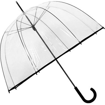 HAPPY RAIN Stockregenschirm Glockenschirm durchsichtig transparent groß, durchsichtig