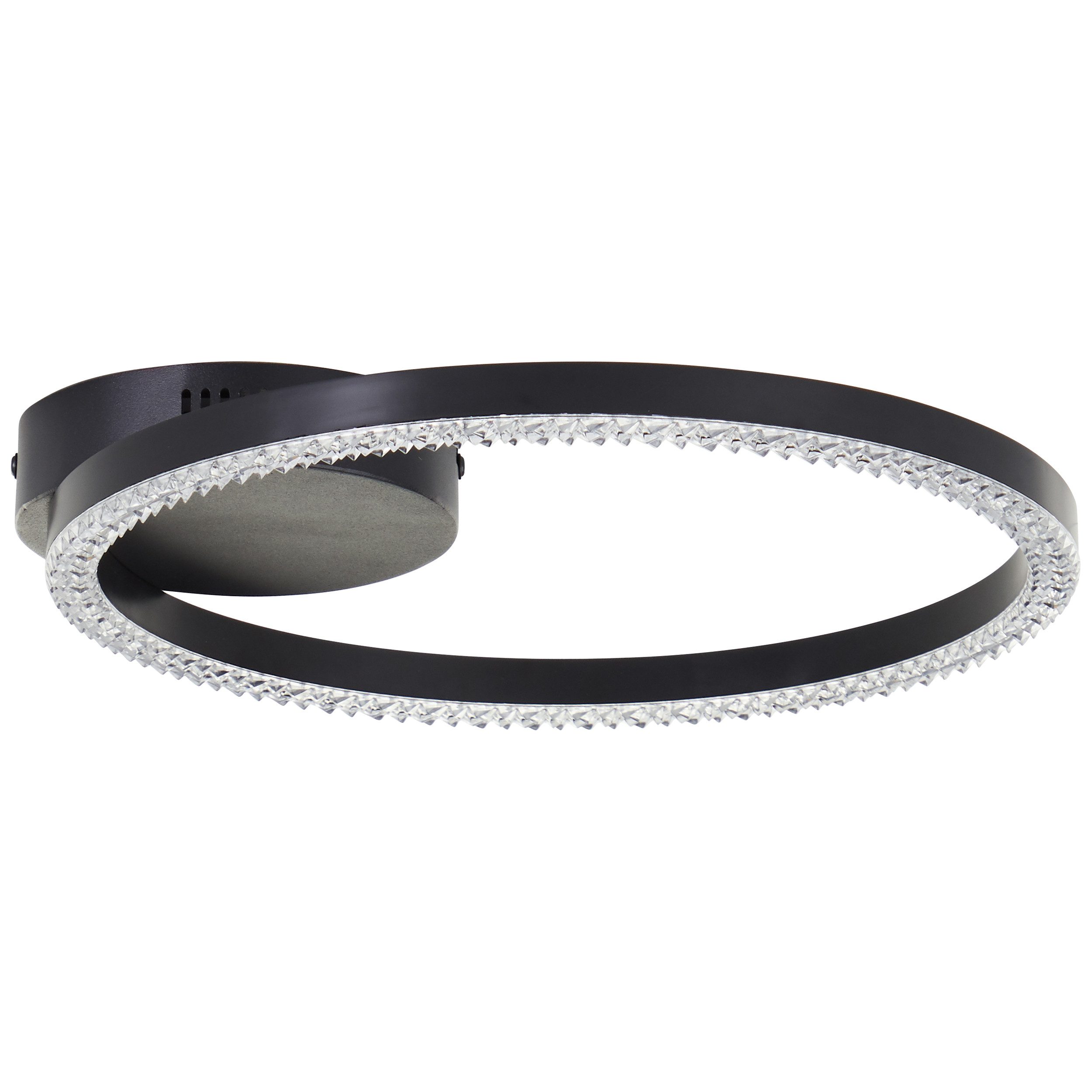 Brilliant LED Deckenleuchte Aurelia, LED fest integriert, Neutralweiß, Kristalloptik, Ø 30 cm, 1500 lm, Metall/Kunststoff, schwarz