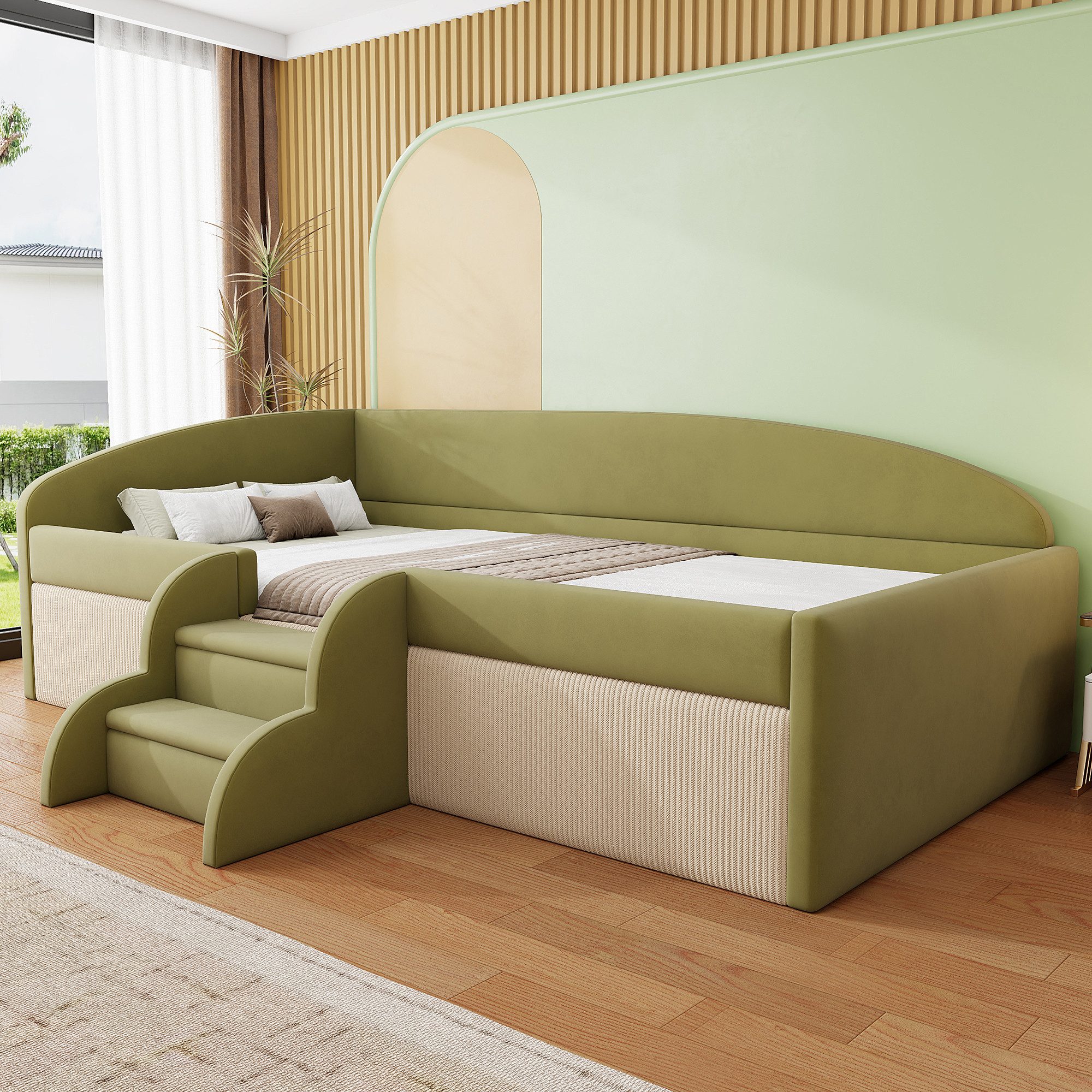 REDOM Polsterbett Sicherheitsbügel, Hautfreundlicher Samt (Schlafsofa günstig online kaufen