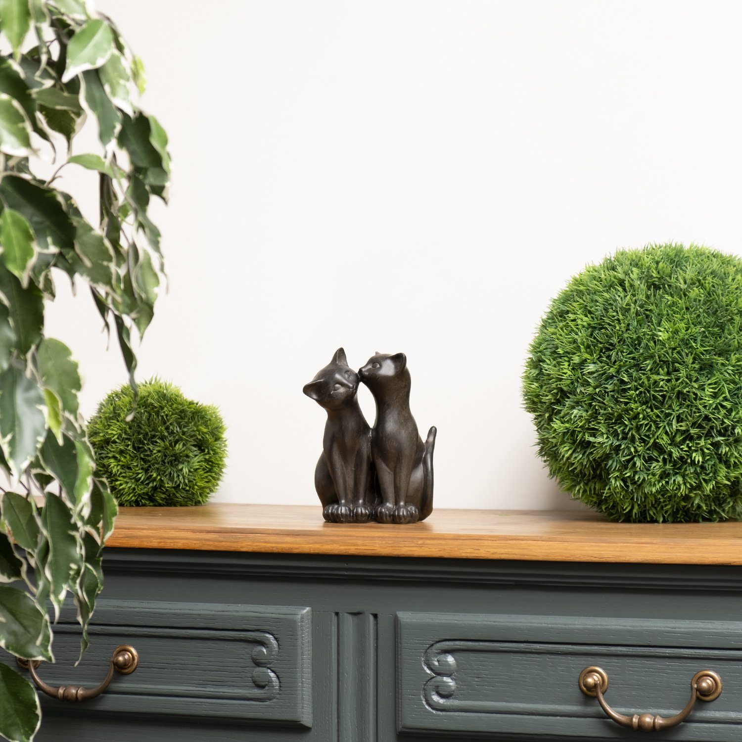 Moritz Dekofigur Dekofigur Schwarze Katze Paar 17 cm, Polyresin Figuren Dek günstig online kaufen