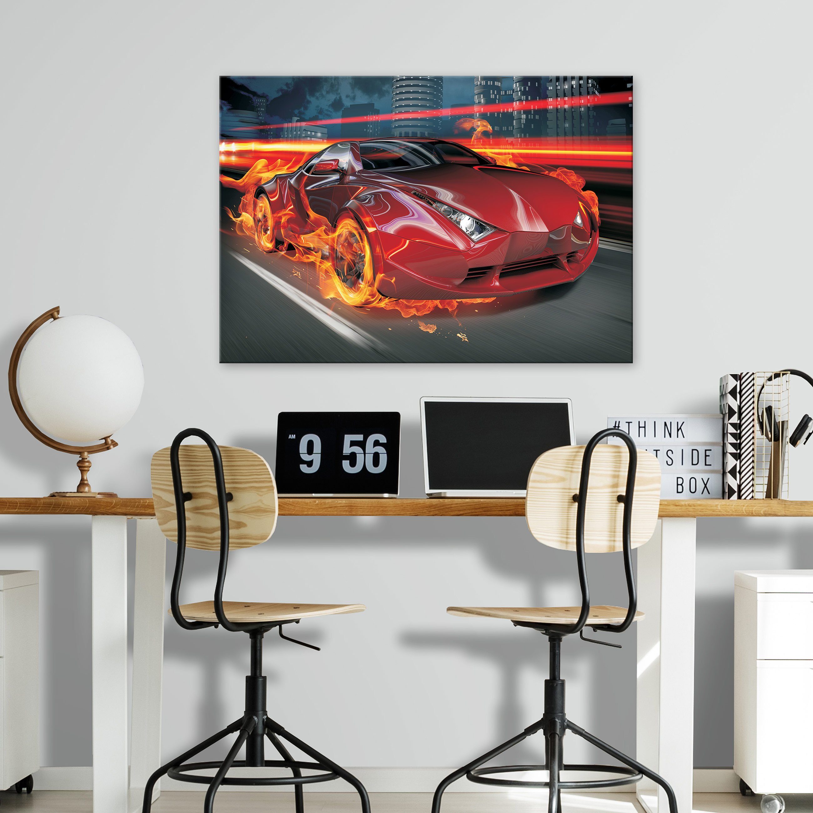 Wallarena Leinwandbild Kinderzimmer Junge Auto Sportwagen günstig online kaufen
