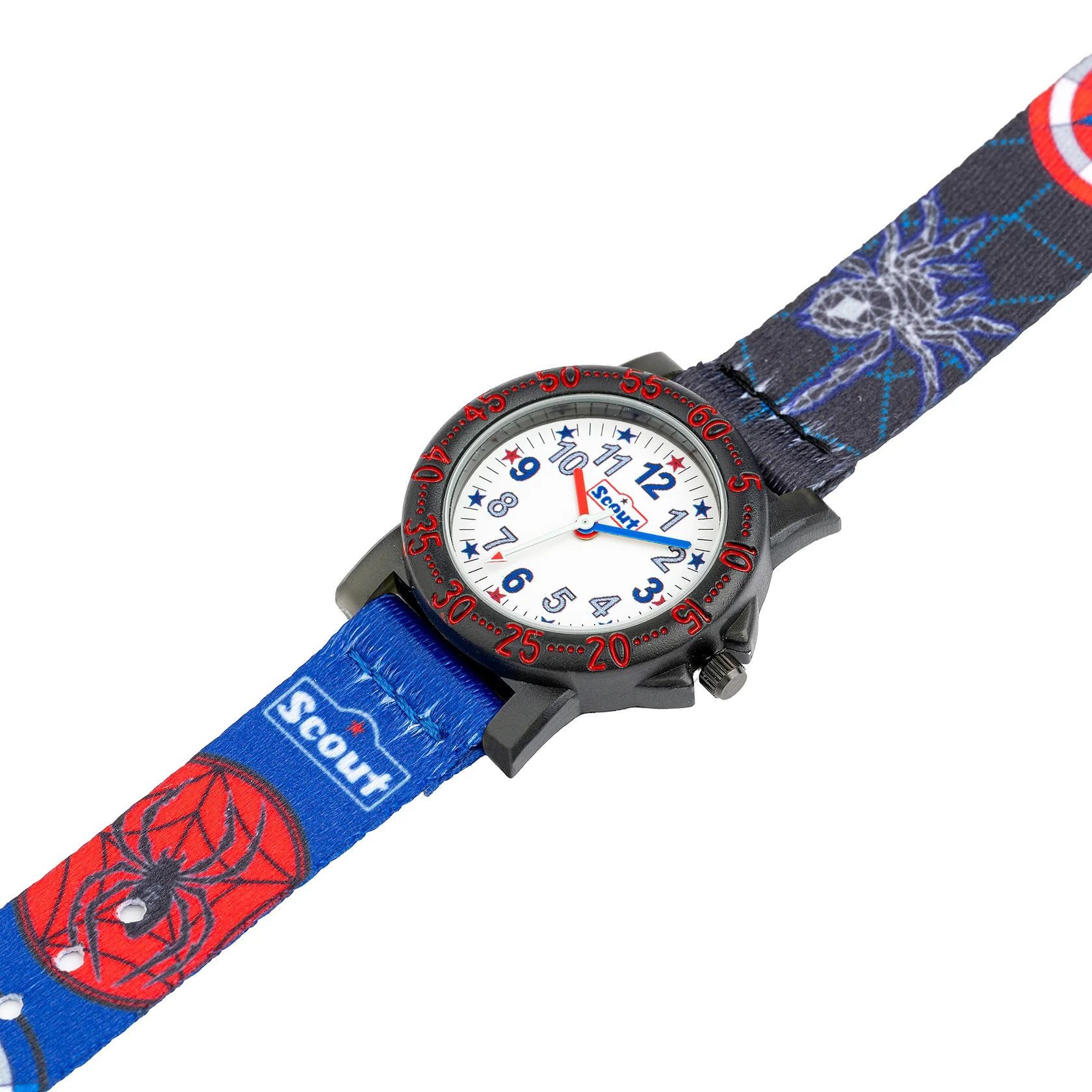 Scout Quarzuhr IT-Collection Kinderuhr 164000028 Superhelden Lernuhr Textilband 33 mm