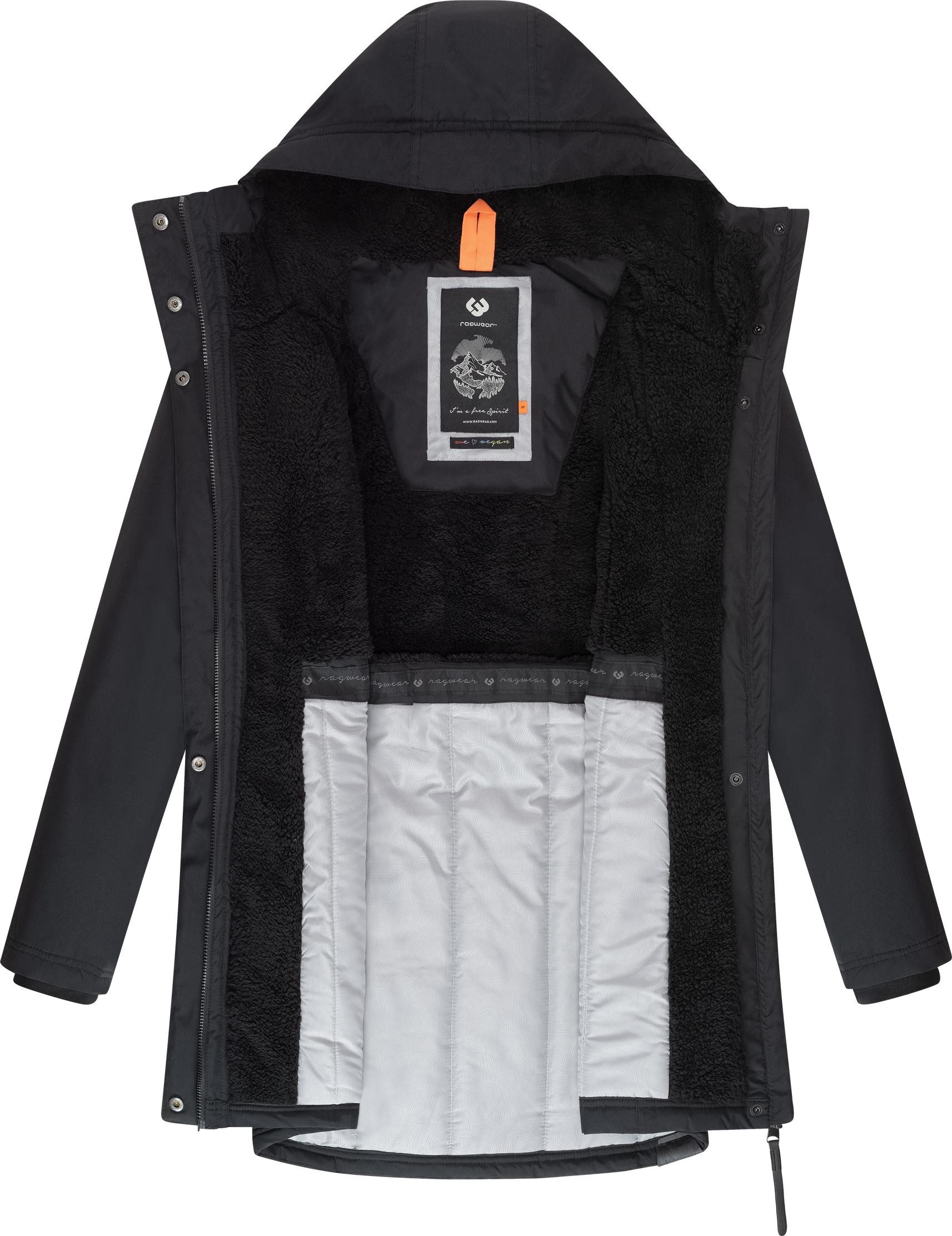 Ragwear Wintermantel Elsien wasserdichter Winterparka mit Teddyfell-Futter
