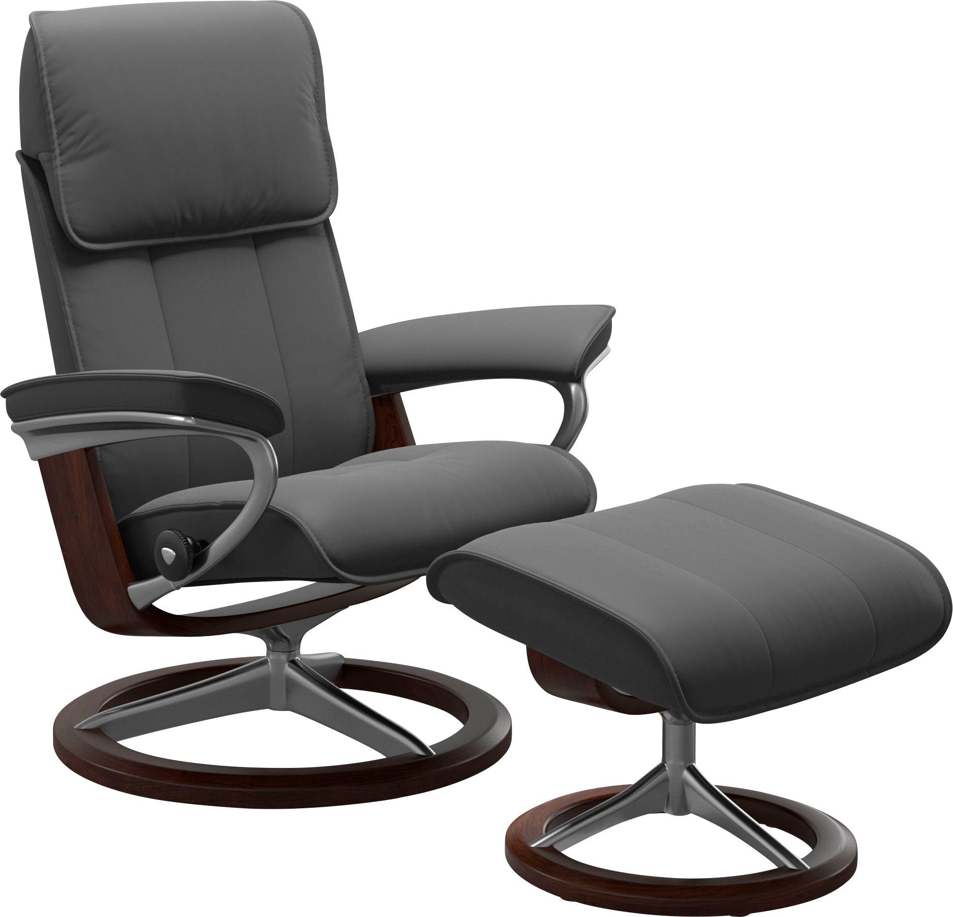 Stressless® Relaxsessel Admiral (Set, Relaxsessel inkl. Hocker), mit Signature Base, Größe M & L, Gestell Braun