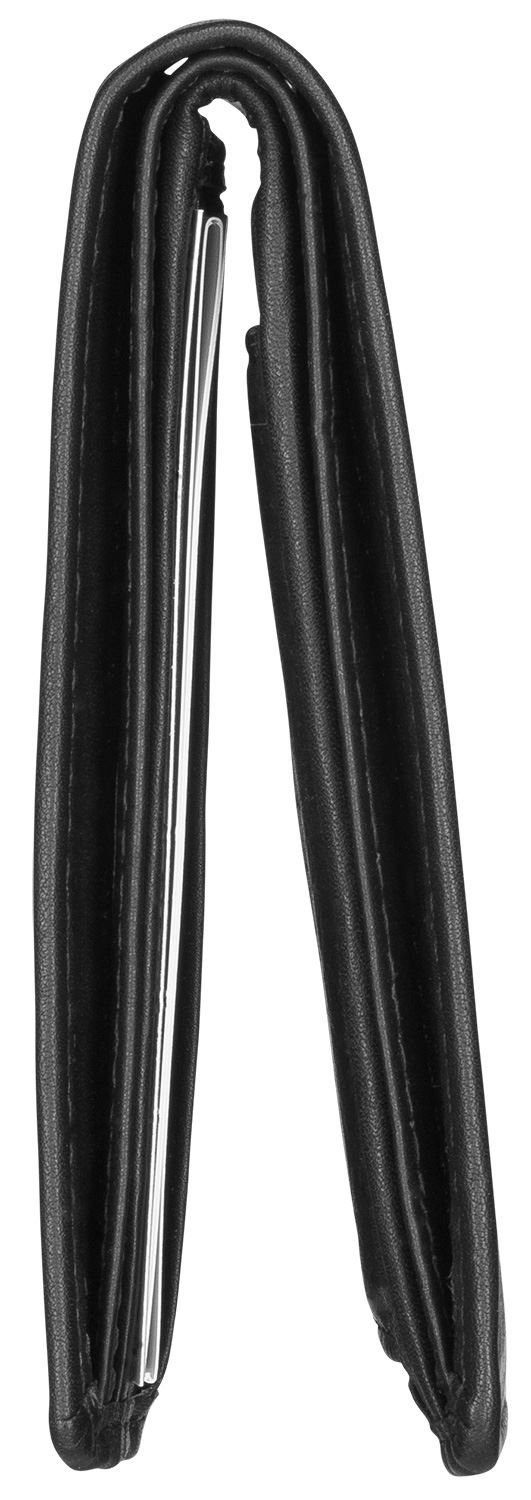 Red Baron Geldbörse Geldbeutel Leder Braun RB-WT-001-01, 1-fach klappbar, Kreditkartenfächer, Münzfach mit Druckknopf