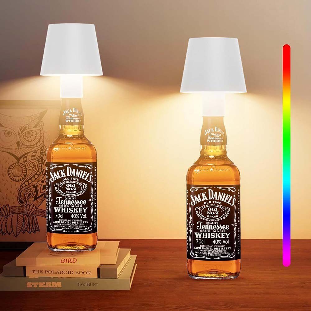 RGB Nachttischlampe Tischleuchte Wiederaufladbar,Dimmbar, LED LED Flaschenleuchte LED-Dekoration MUPOO Flaschenleuchte Weiß LED Acryl USB-Aufladung Nachtlicht