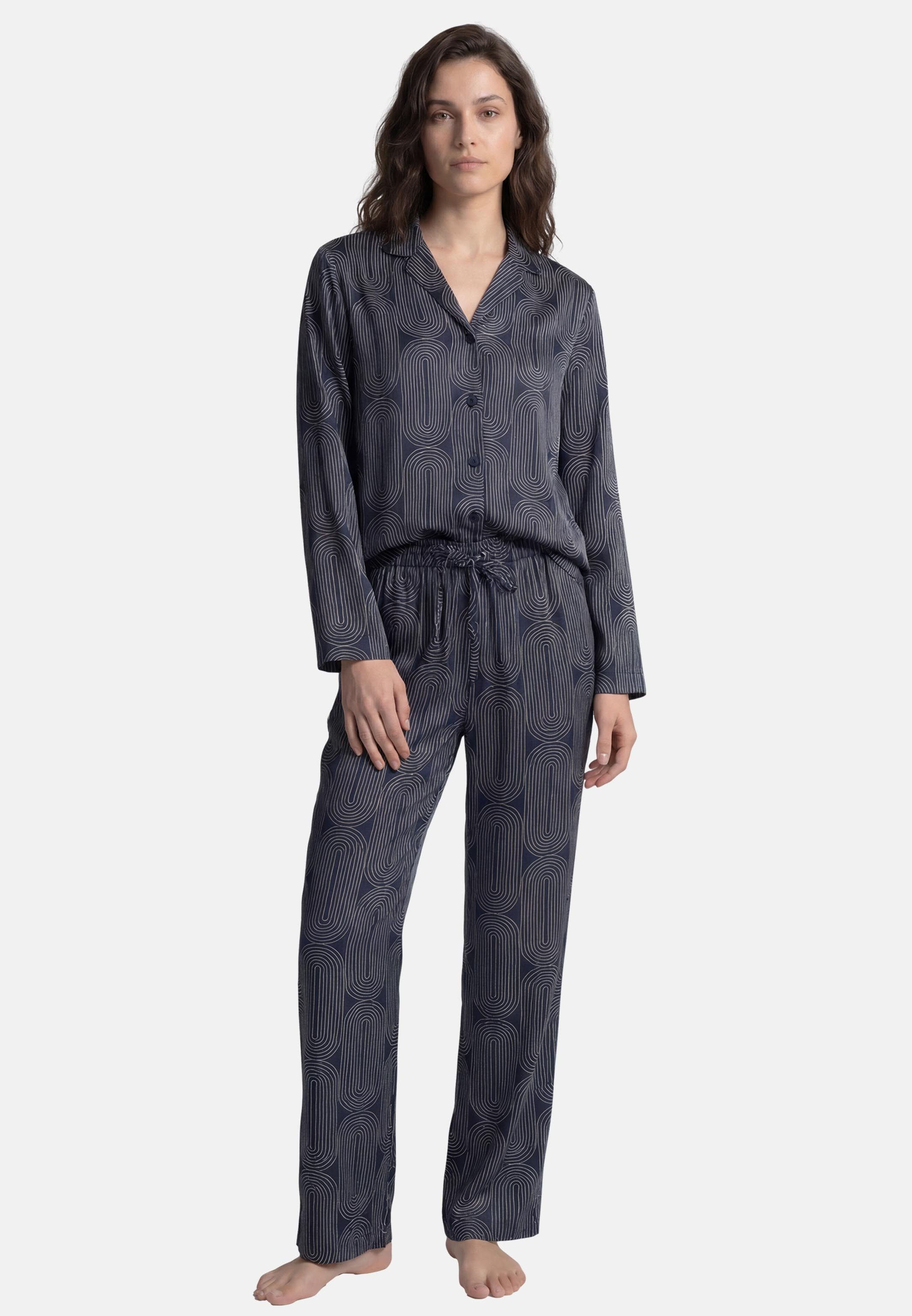 seidensticker Pyjama Classic Web Pyjama - Atmungsaktiv - Set aus Langarm-Oberteil und langer Hose