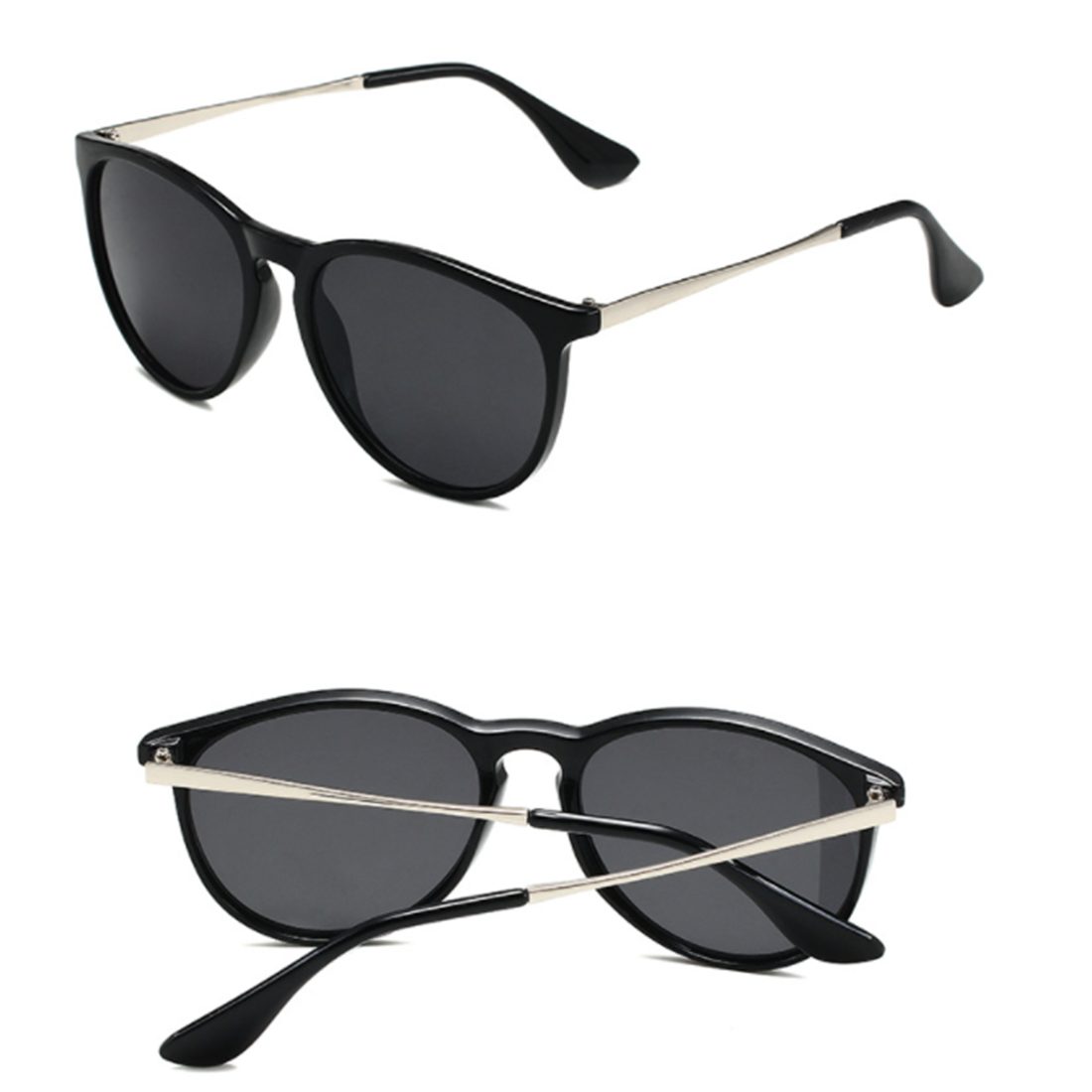 Sonnenbrille black Haiaveng Runde Sonnenbrille Vintage Unisex Retro-Brille,Brille mit Modische UV400-Schutz