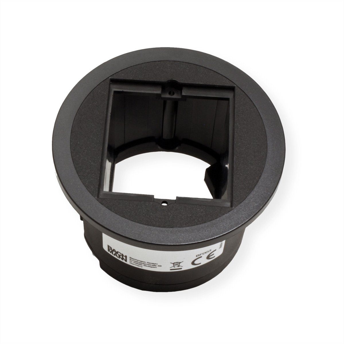 Bachmann PIX 1x ABD mit Zierringen in Weiß und Schwarz Einbau-Tischsteckdosenleiste, 926.010