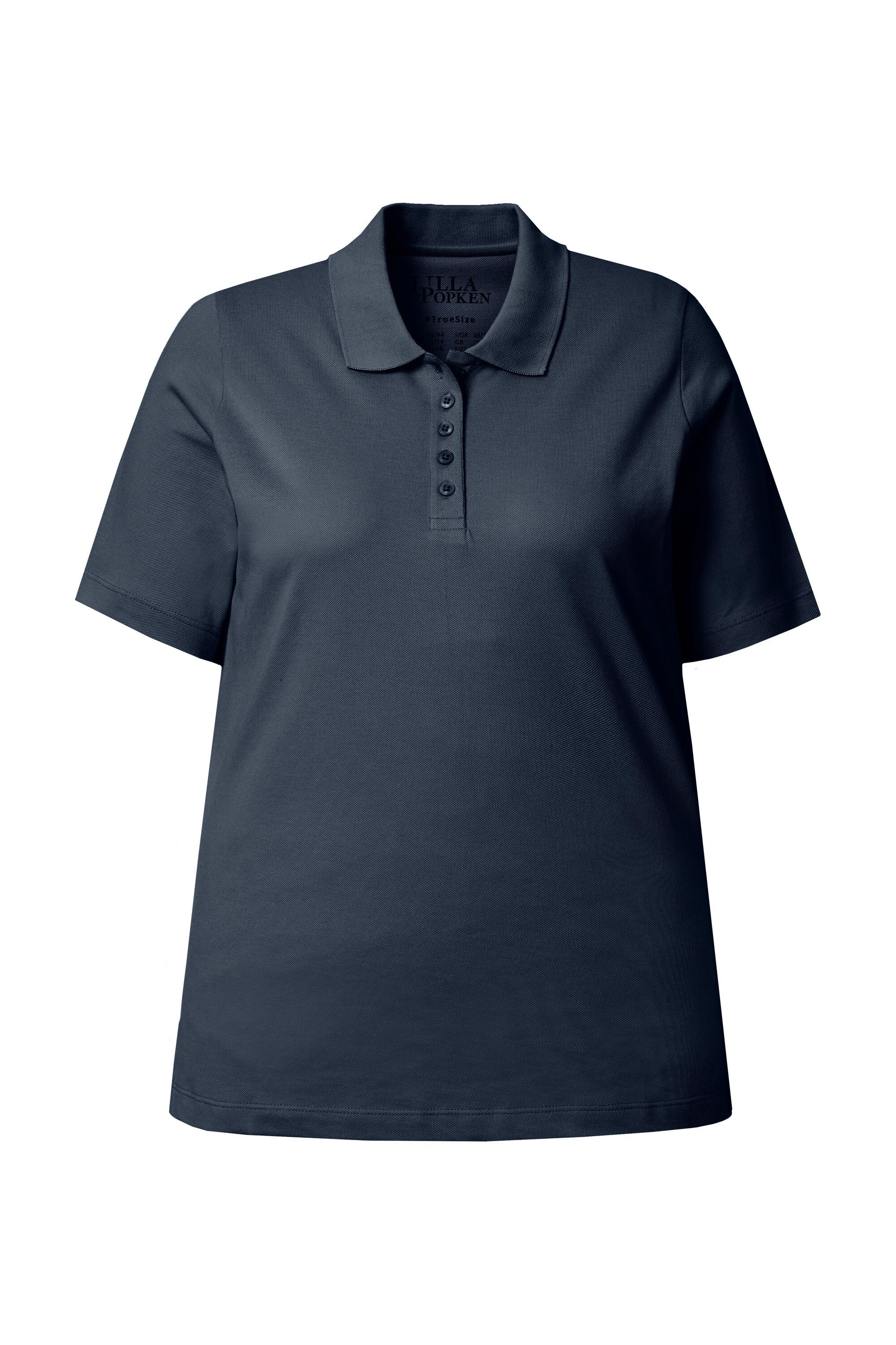 Ulla Popken Poloshirt Poloshirt längere Knopfleiste Polokragen Halbarm günstig online kaufen