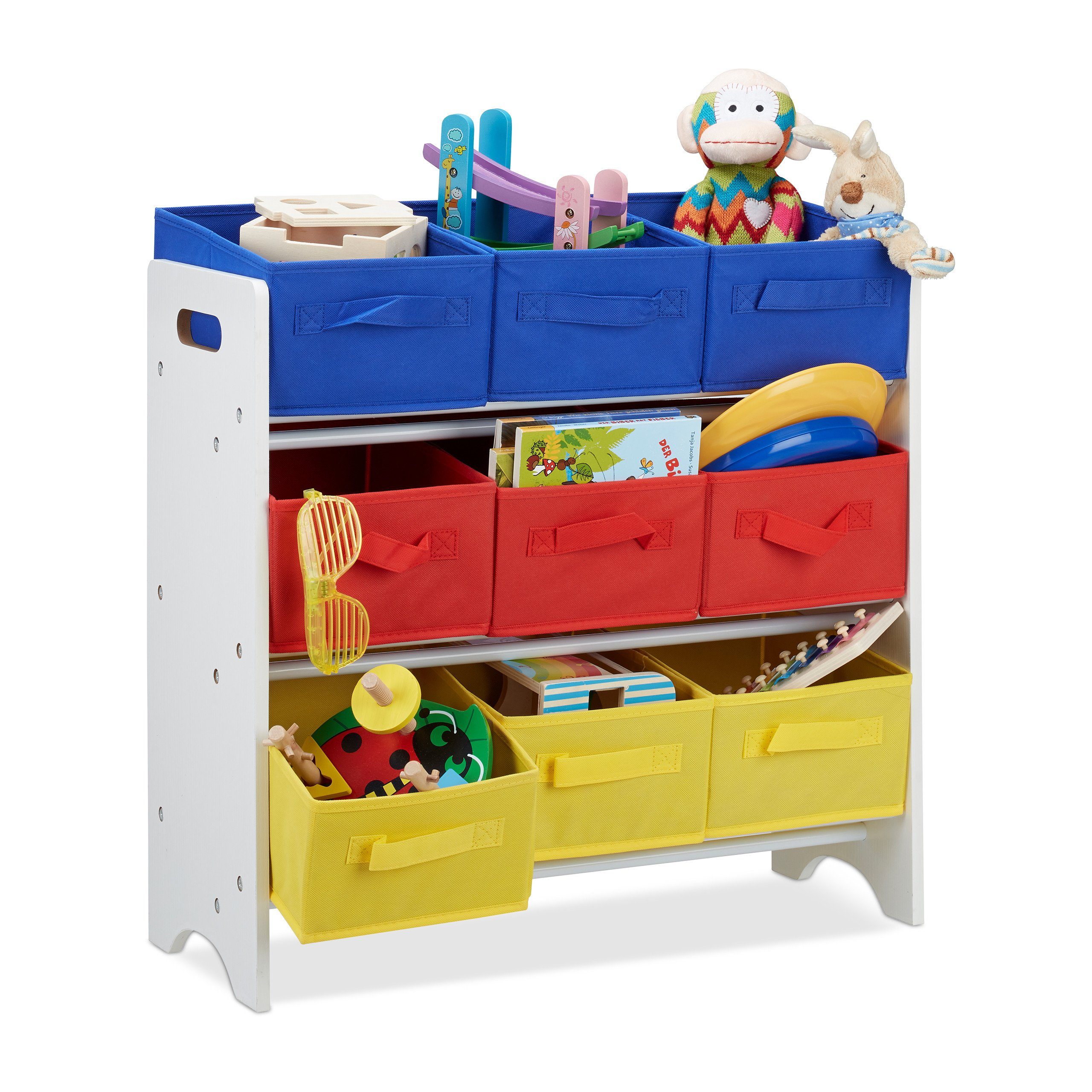 relaxdays Standregal Kinderregal mit Boxen | Standregale