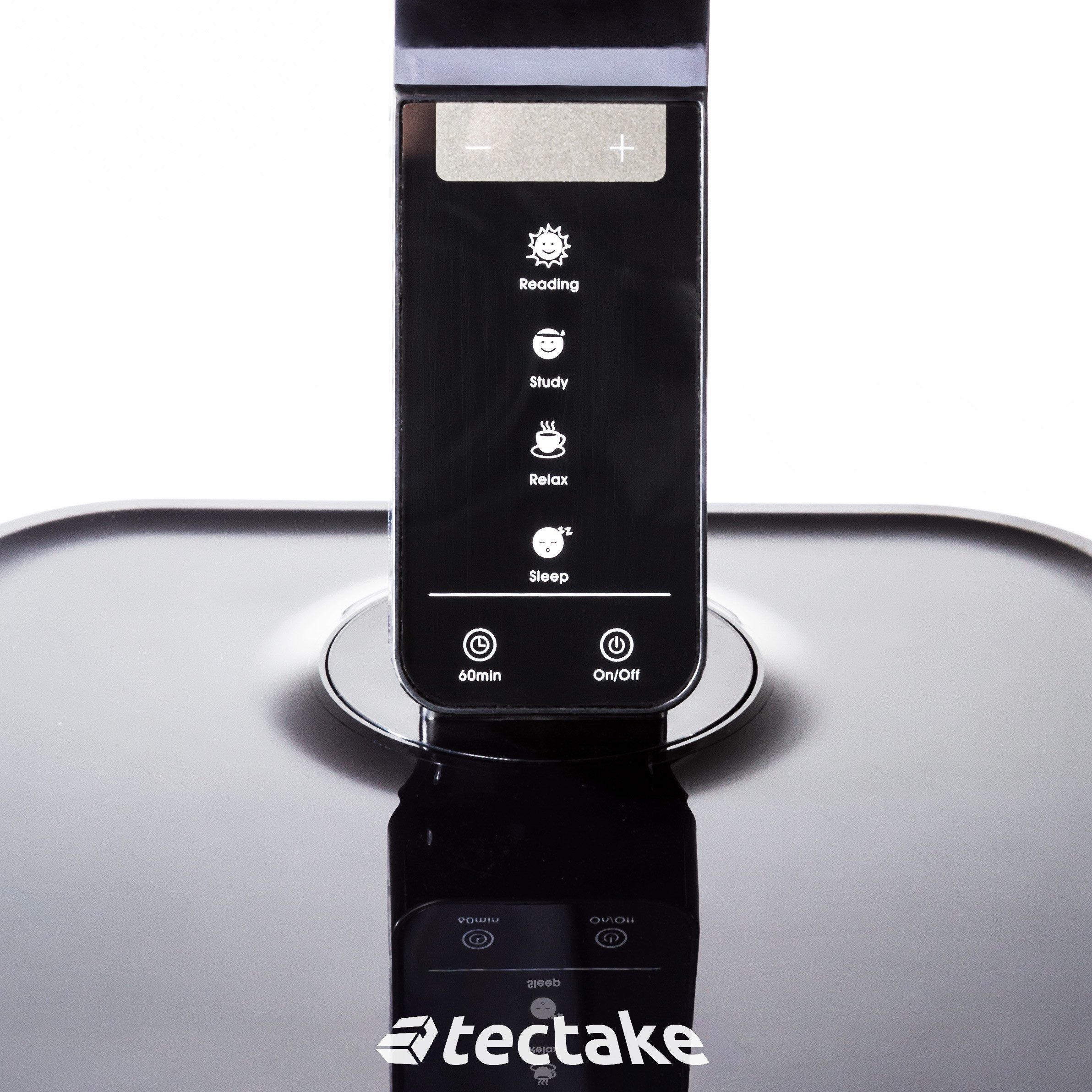 tectake Schreibtischlampe dimmbare Lampe mit Touchpanel, inklusive USB-Anschluss, USB Anschluss, Warmweiß, 4 Farbtemperaturen, dreh-, neig- und klappbar, Kunststoff