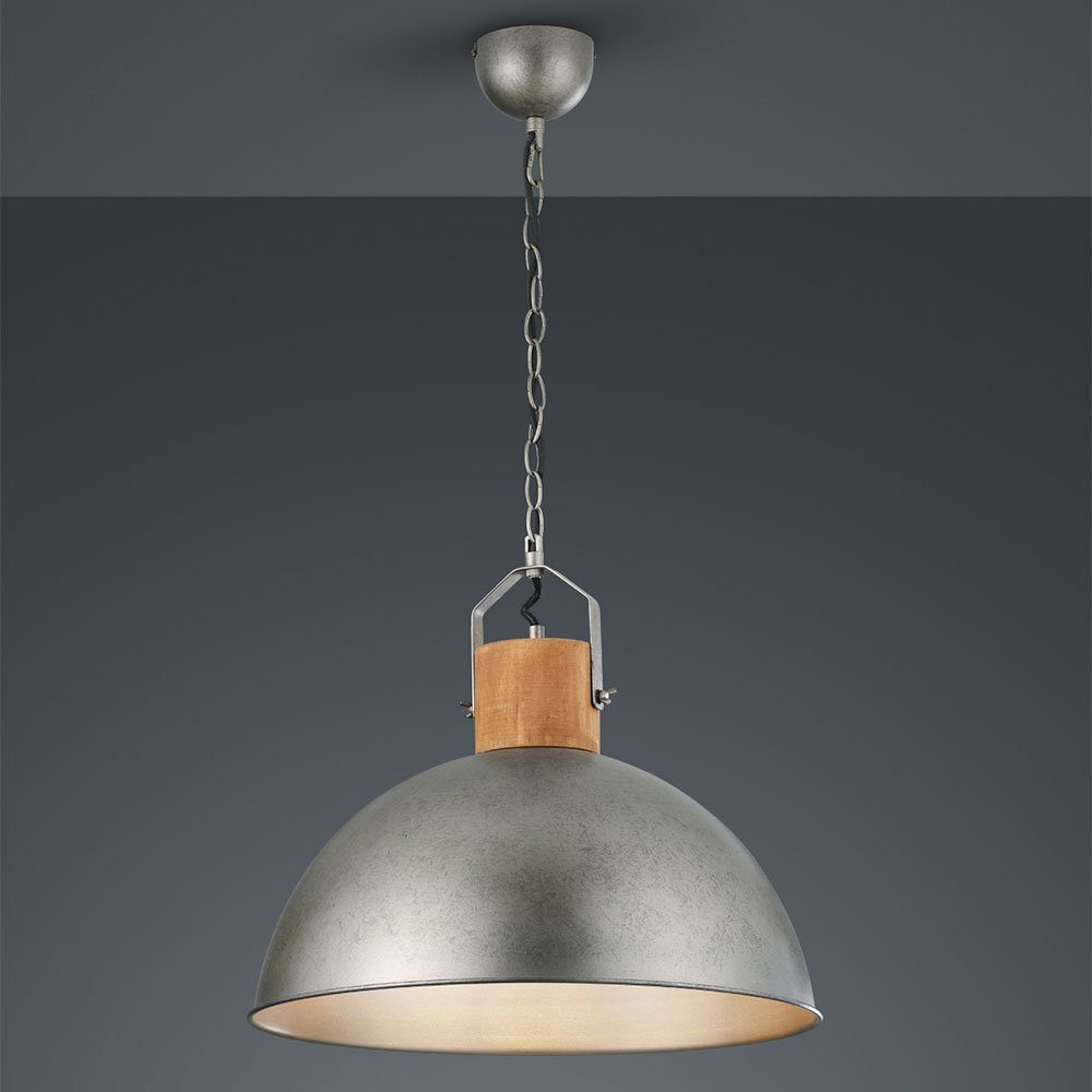 etc-shop Küchenlampe Retro silber Industrial nicht Leuchtmittel hängend Holz Deckenleuchte, Lampe Vintage inklusive,