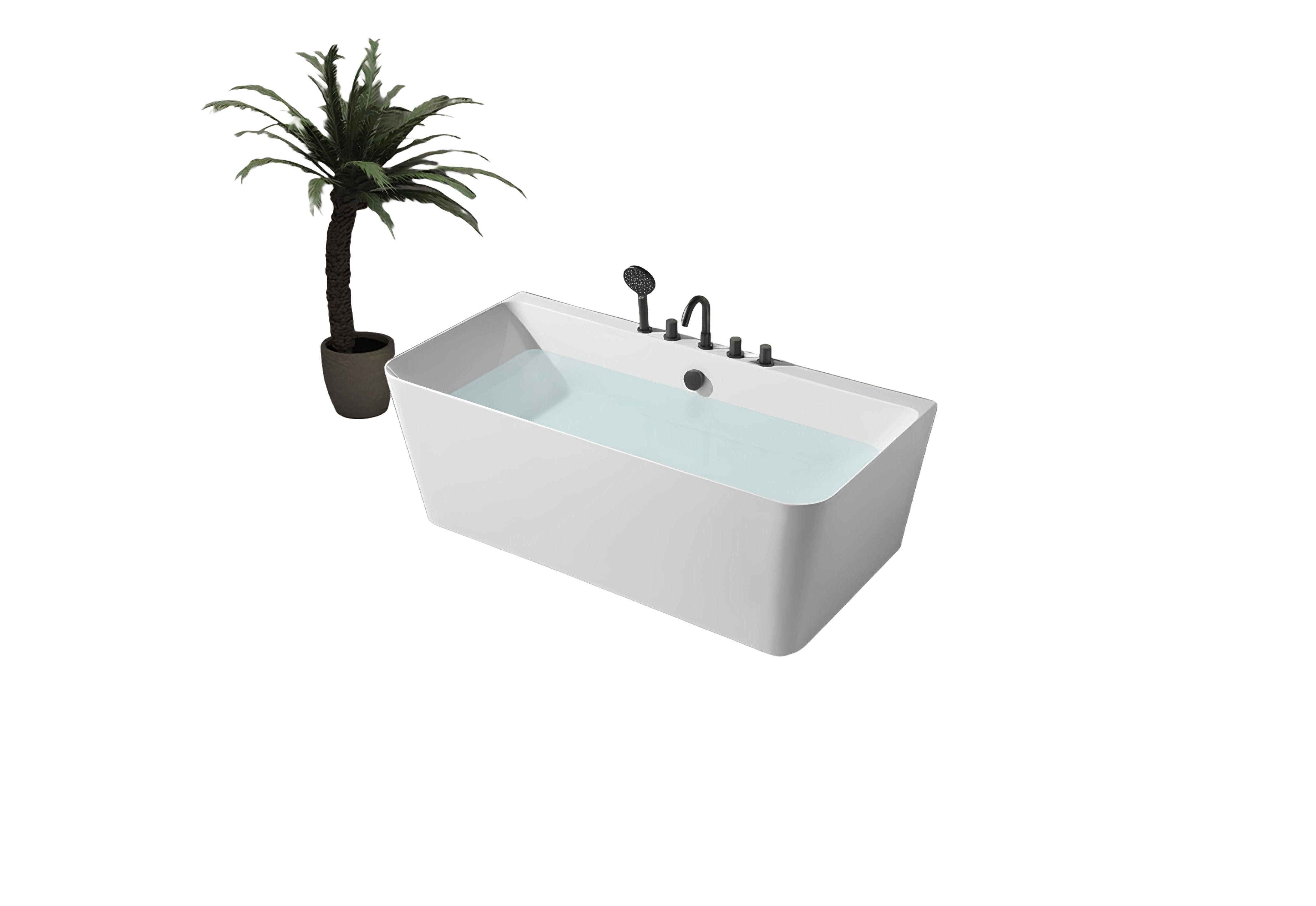 Xlmoebel Badewanne Acryl-Standbadewanne in Weiß mit elegantem Design, Hergestellt in Europa