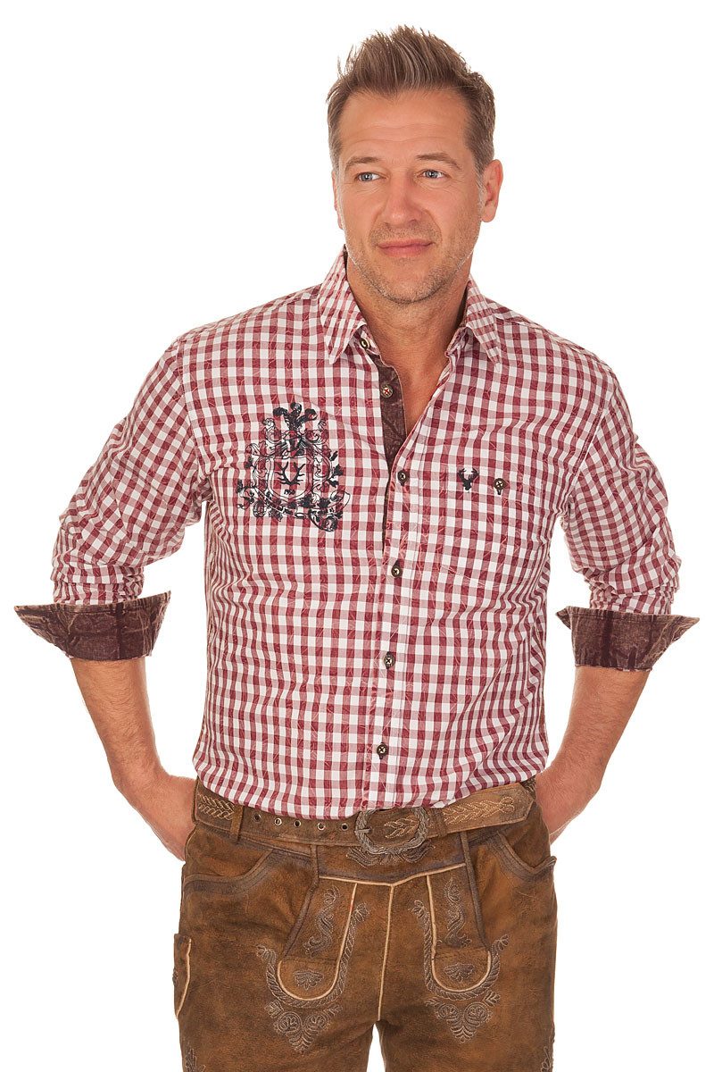 KRÜGER BUAM Trachtenhemd Trachtenhemd - VINZ - blau, rot