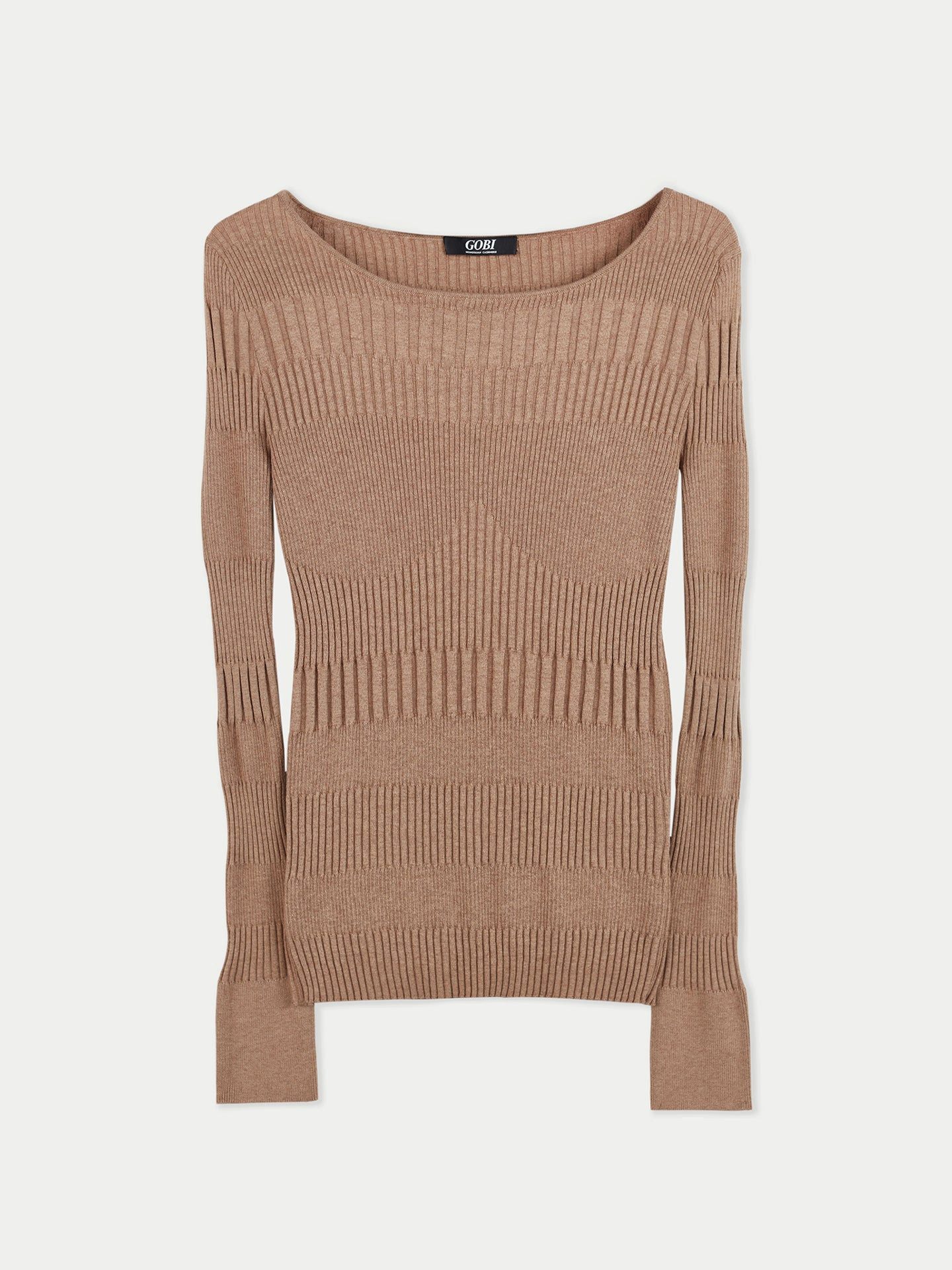 GOBI Cashmere Rundhalspullover Rippenpullover aus Baumwoll-Seiden-Kaschmir- günstig online kaufen