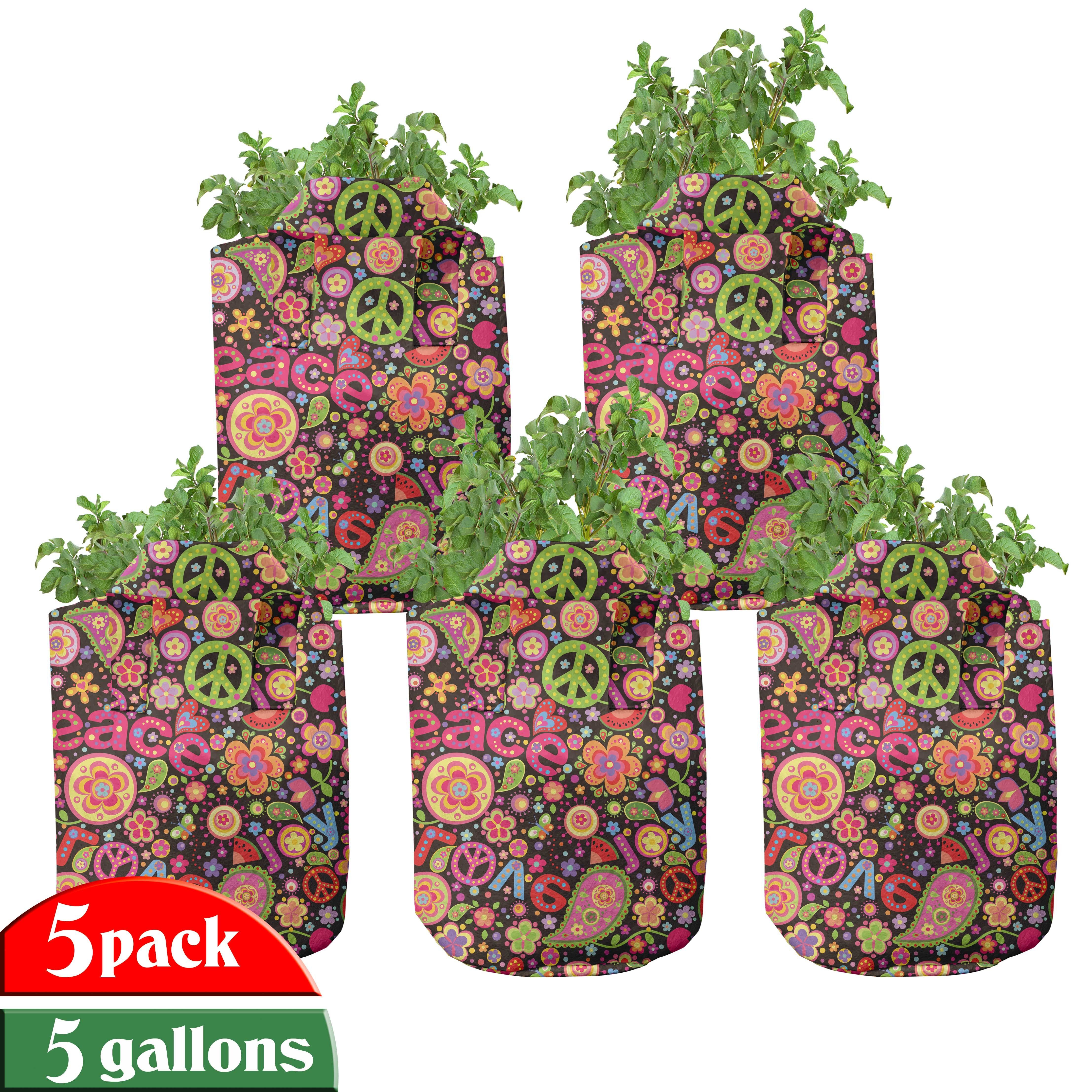 Pflanzkübel für Pflanzen, toll hochleistungsfähig mit Stofftöpfe Griffen Abakuhaus Hippie-Paisley-Blätter