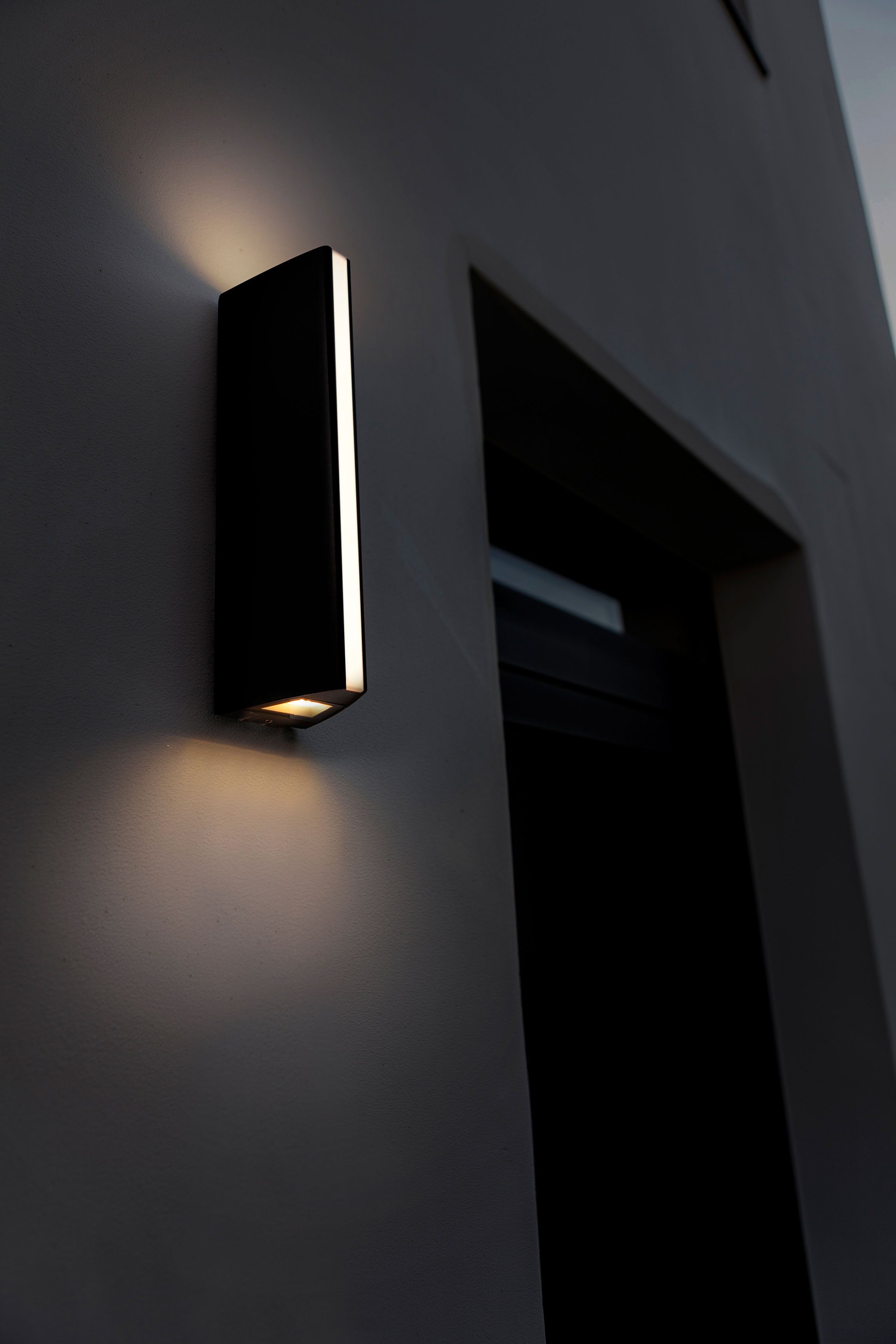 fest LEO, LUTEC Warmweiß Außen-Wandleuchte integriert, LED LED
