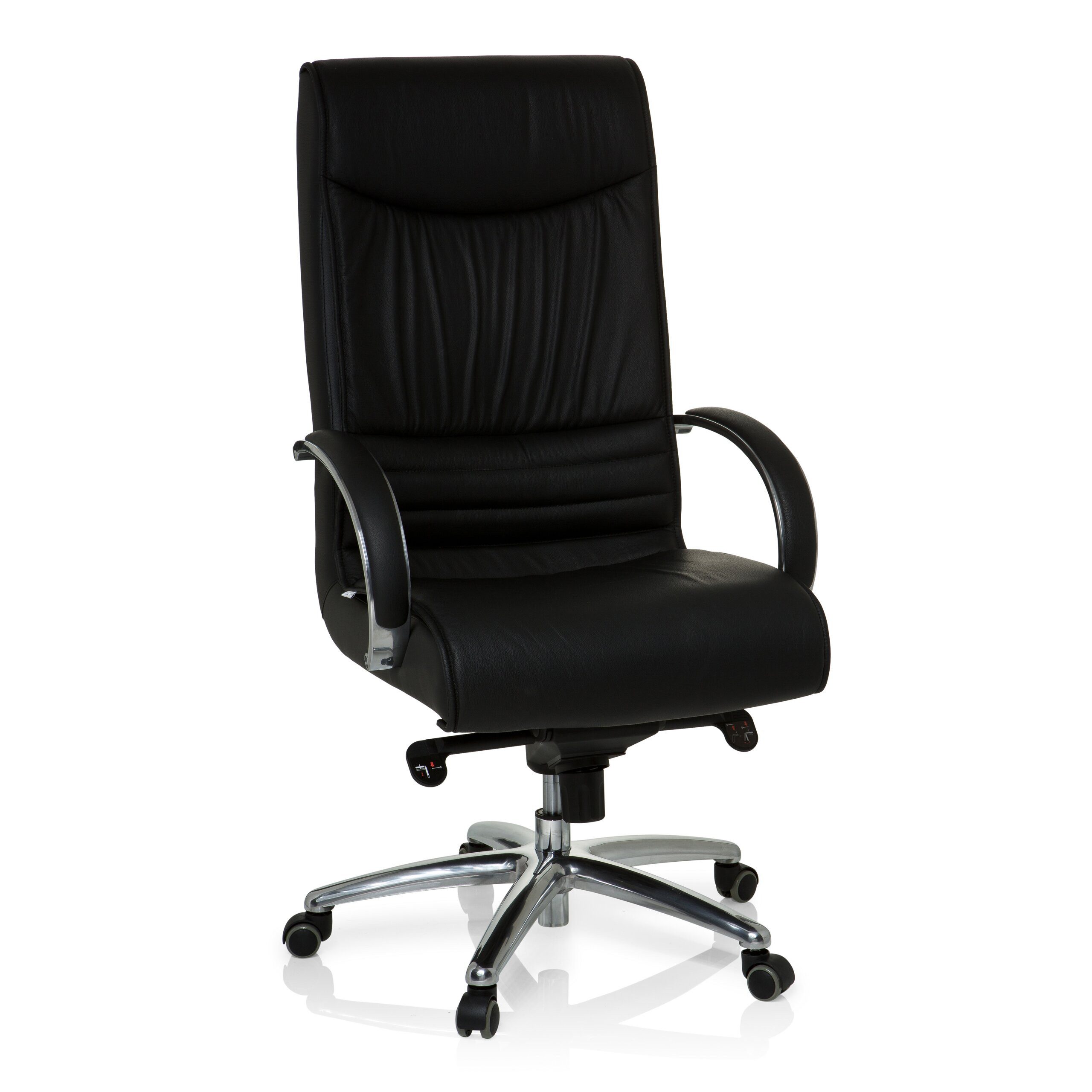hjh OFFICE Drehstuhl XXL Drehstuhl Xxl F 400 Leder mit Armlehnen (1 St), XXL Chefsessel Bürostuhl ergonomisch