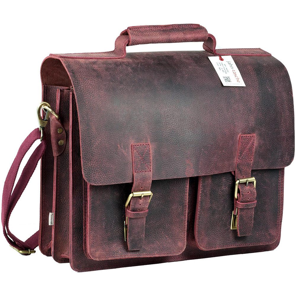 Jahn-Tasche Aktentasche Sehr Robuste Lehrertasche Leder, Rost-Rot, Jahn-Tasche 420-n