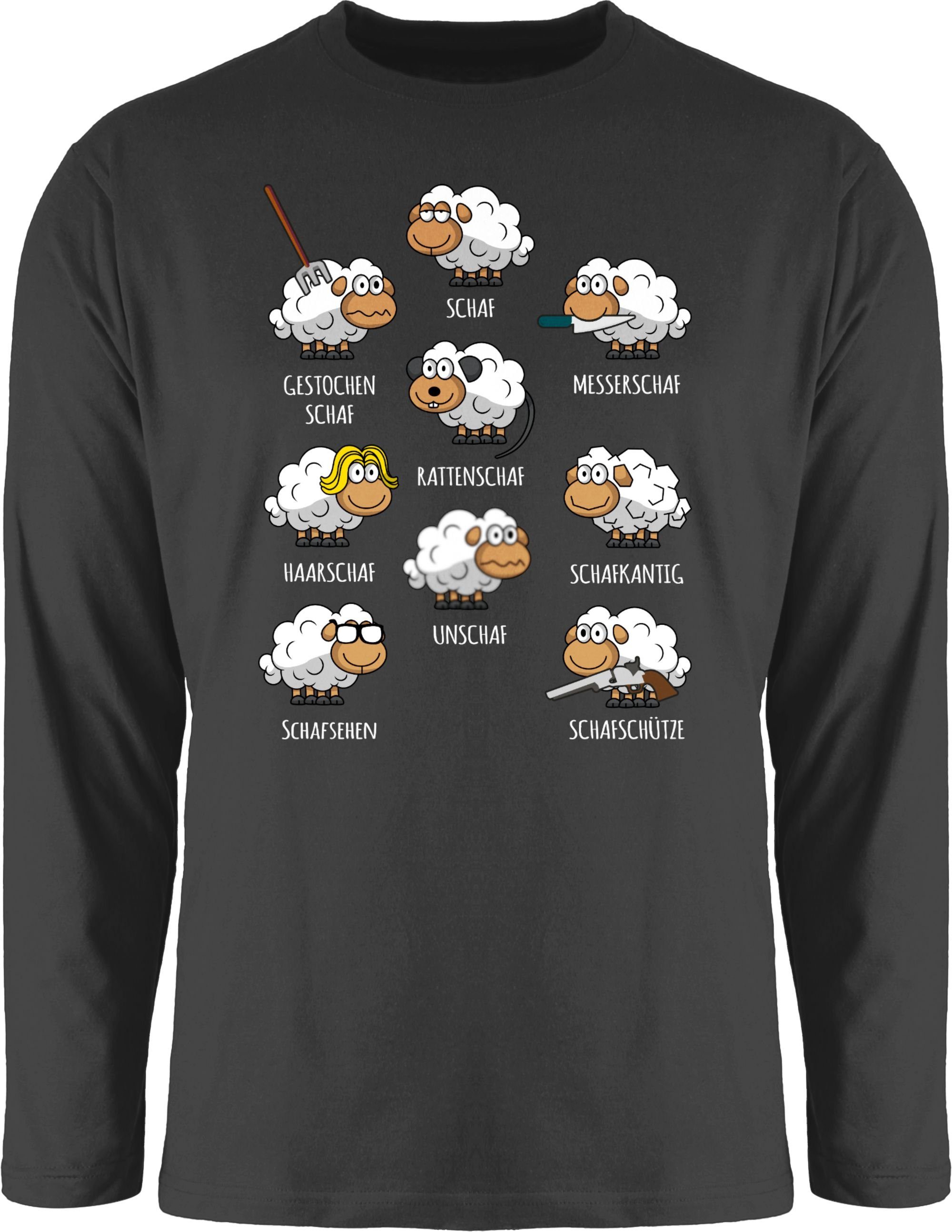 Shirtracer Rundhalsshirt Schafe Schäfchen Schäfer Schaf Sheep Schafbauer Lustig Witzig Schaf 1 Schwarz